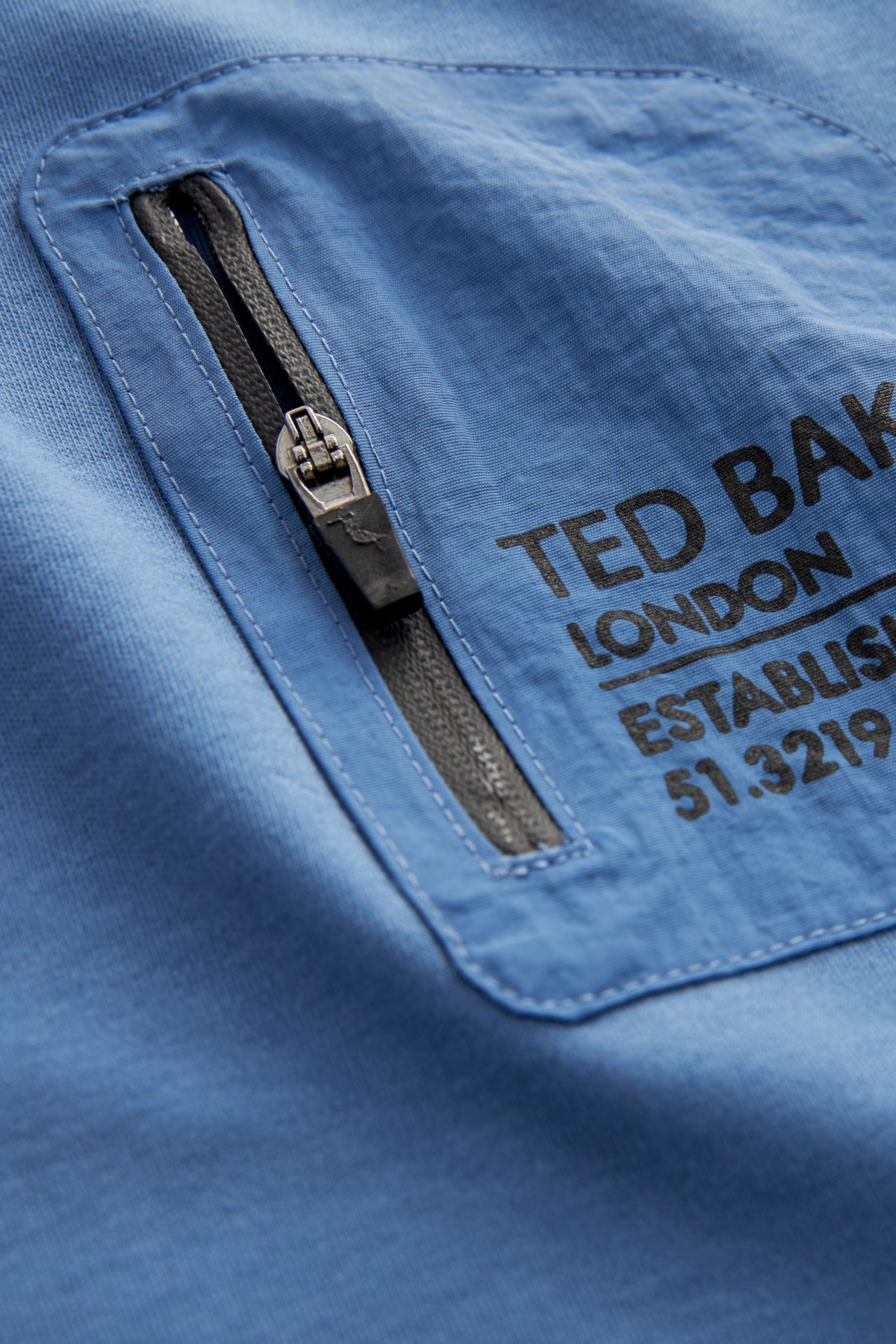 Baker by Ted Baker 100% Cotton Zip T-Shirt