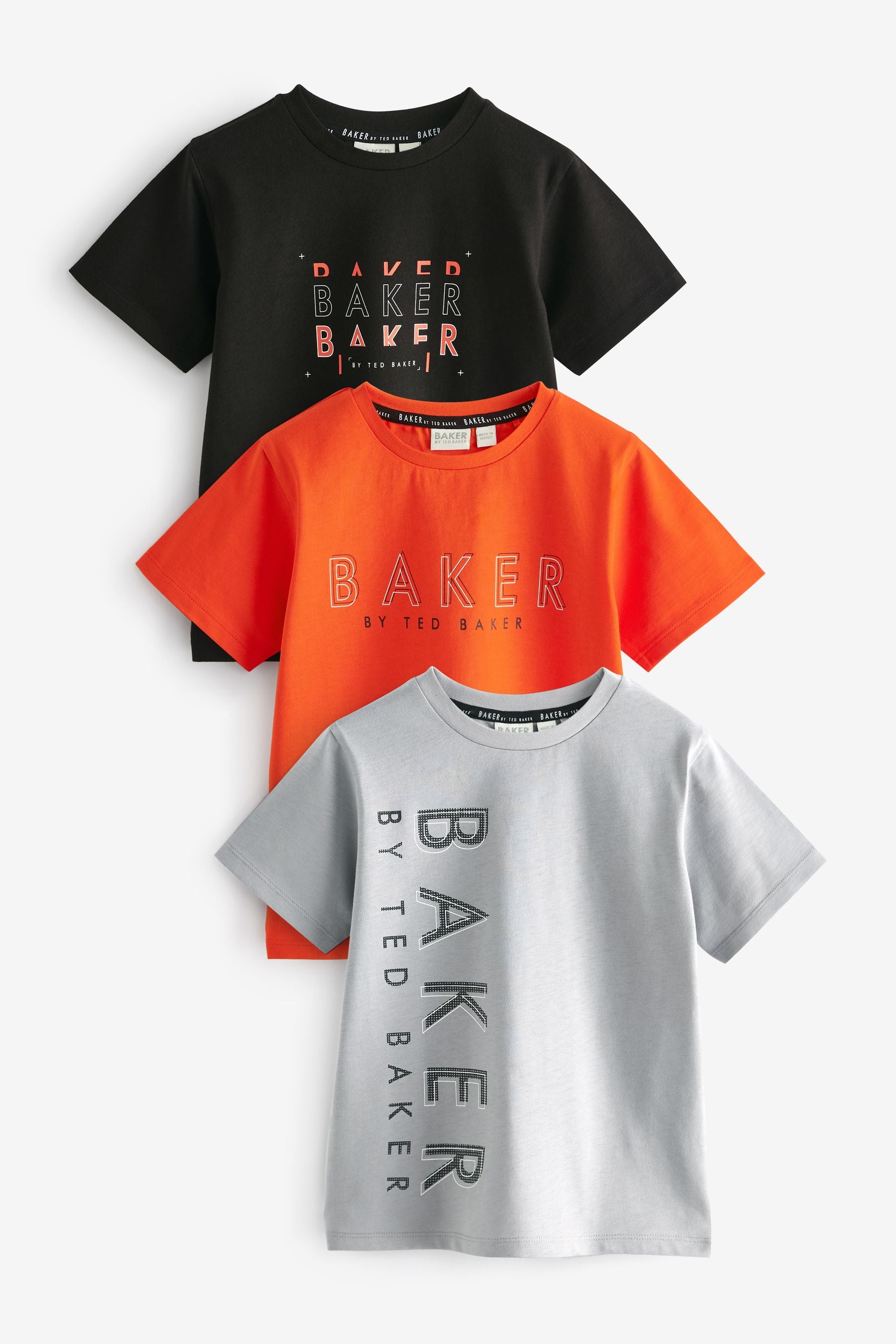 Baker by Ted Baker 100% Cotton Graphic T-Shirts 3 Pack