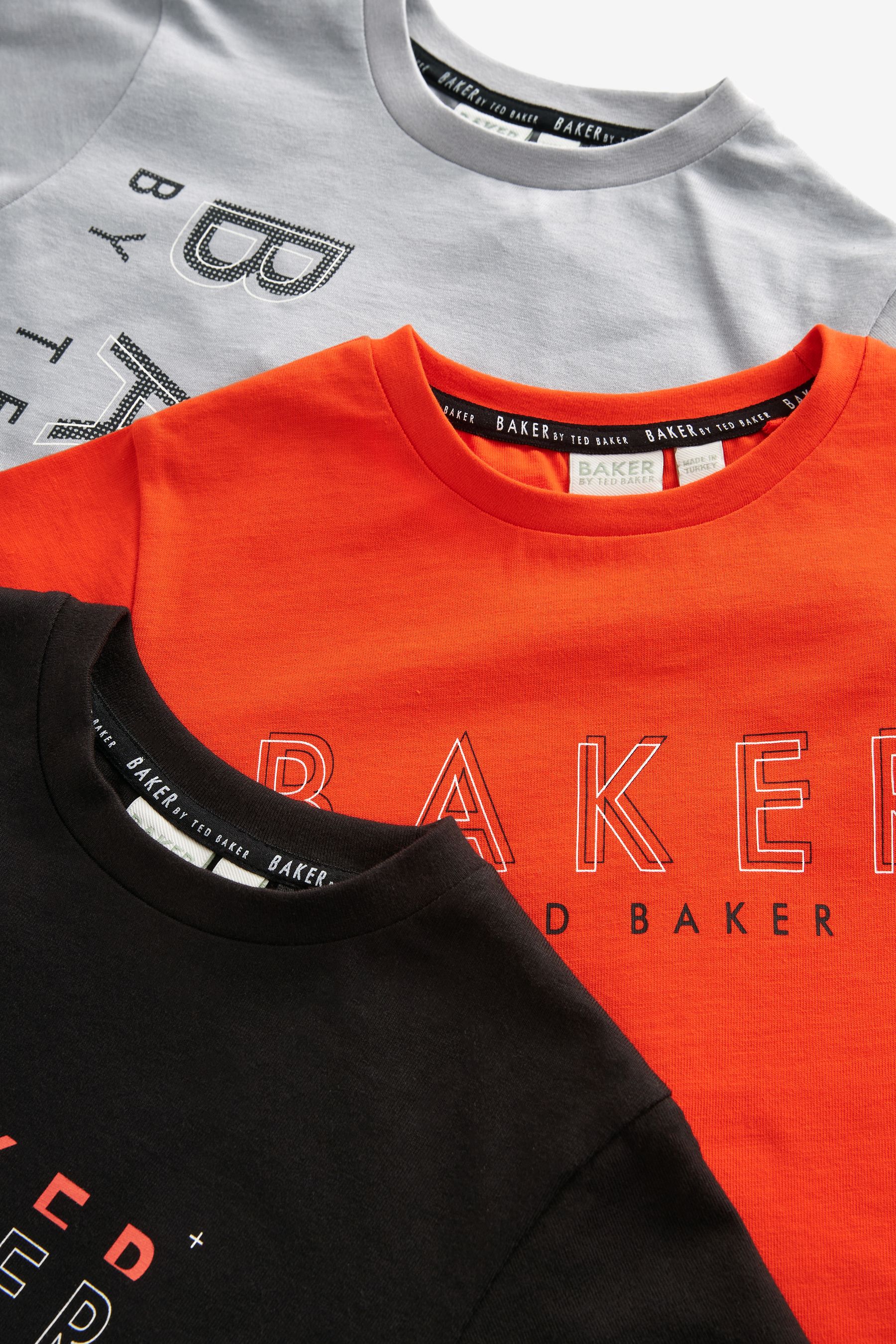 Baker by Ted Baker 100% Cotton Graphic T-Shirts 3 Pack