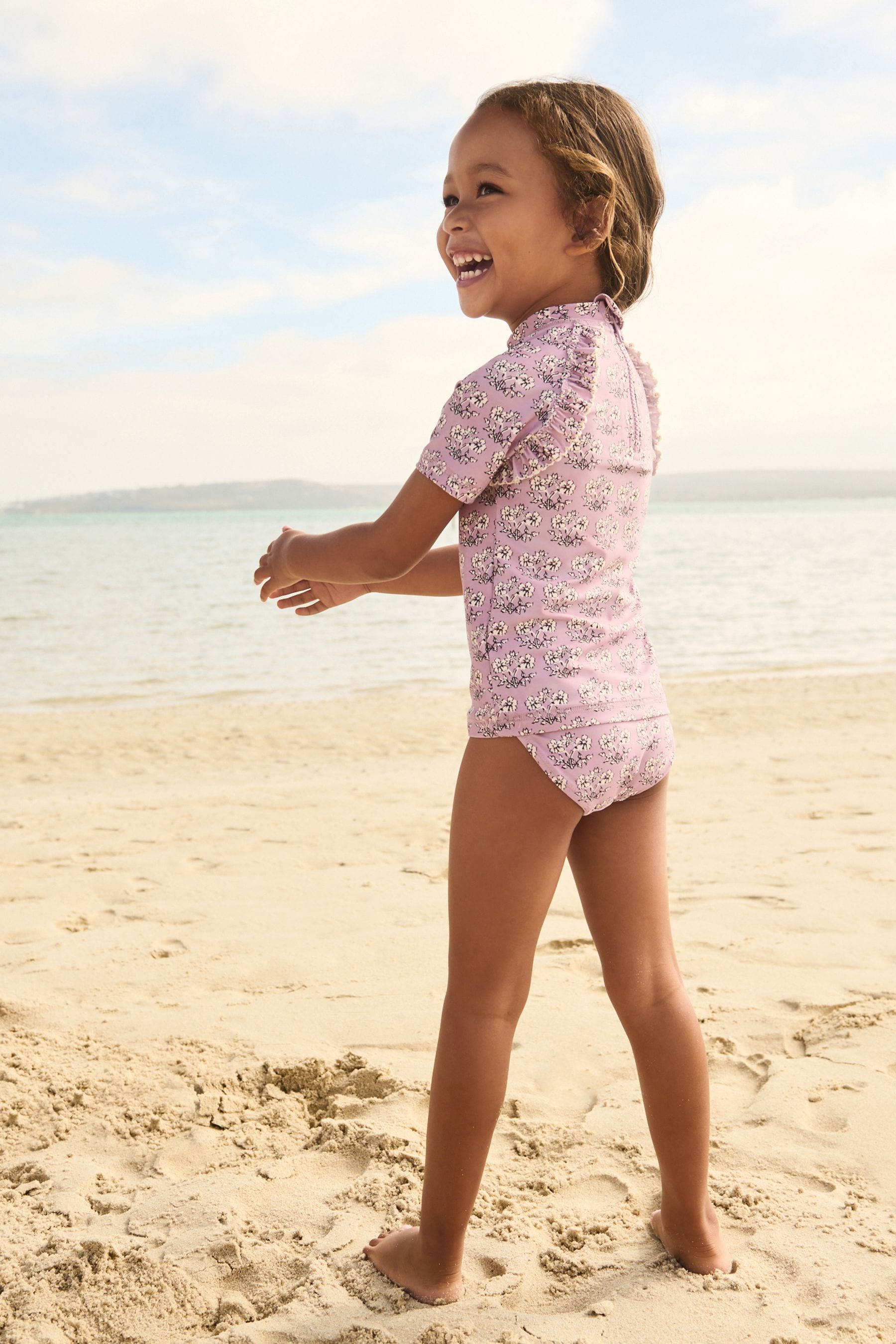 Lilac Purple Floral Sunsafe Swim Set (3mths-16yrs)