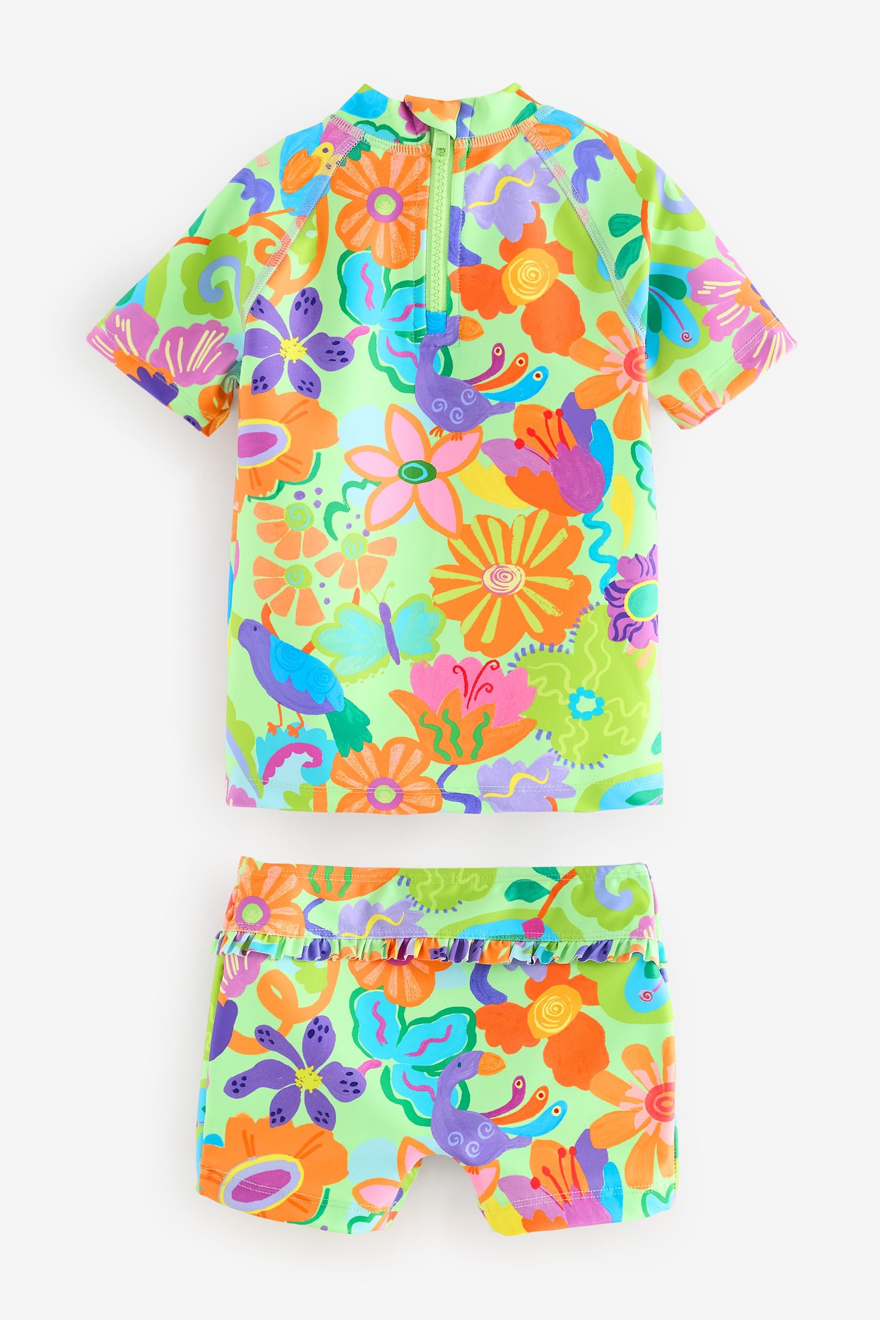 Lime Green Tropical Sunsafe Swim Set (3mths-16yrs)