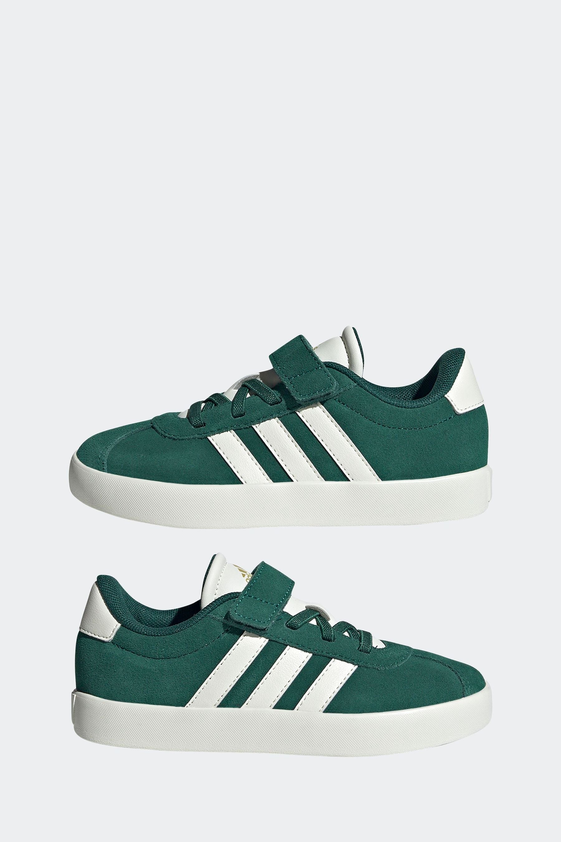 Green adidas Kids VL Court 3.0 Skateboarding Shoes