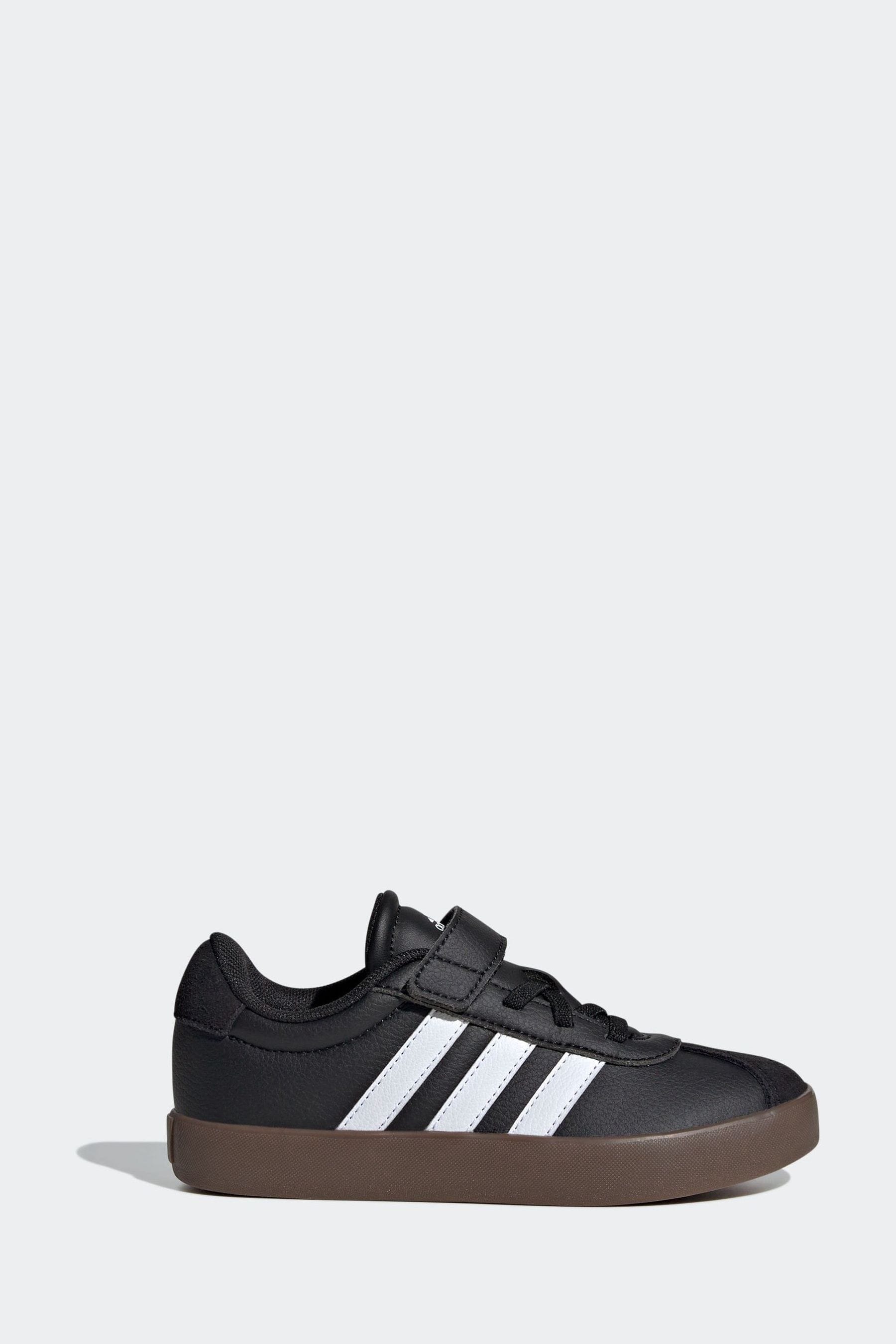 Black/White adidas Kids VL Court 3.0 Skateboarding Shoes