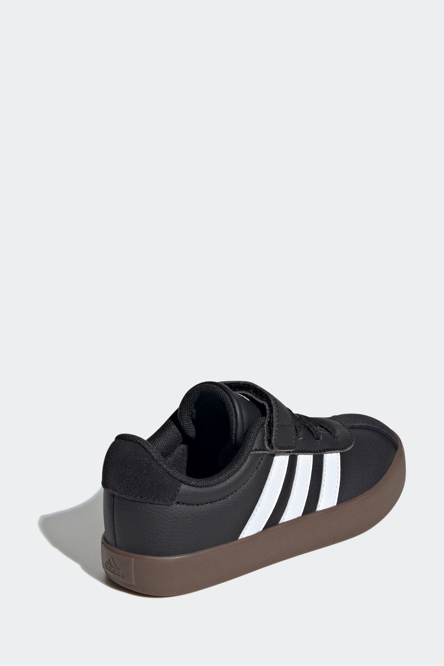 Black/White adidas Kids VL Court 3.0 Skateboarding Shoes