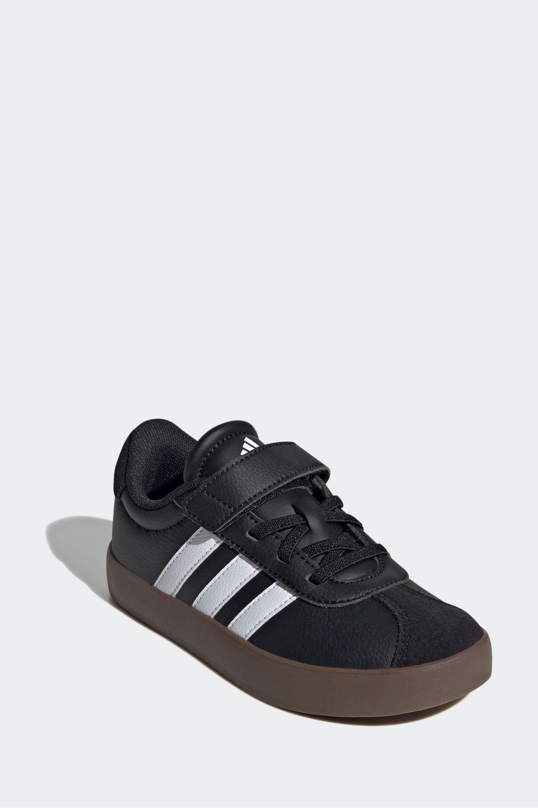 Black/White adidas Kids VL Court 3.0 Skateboarding Shoes