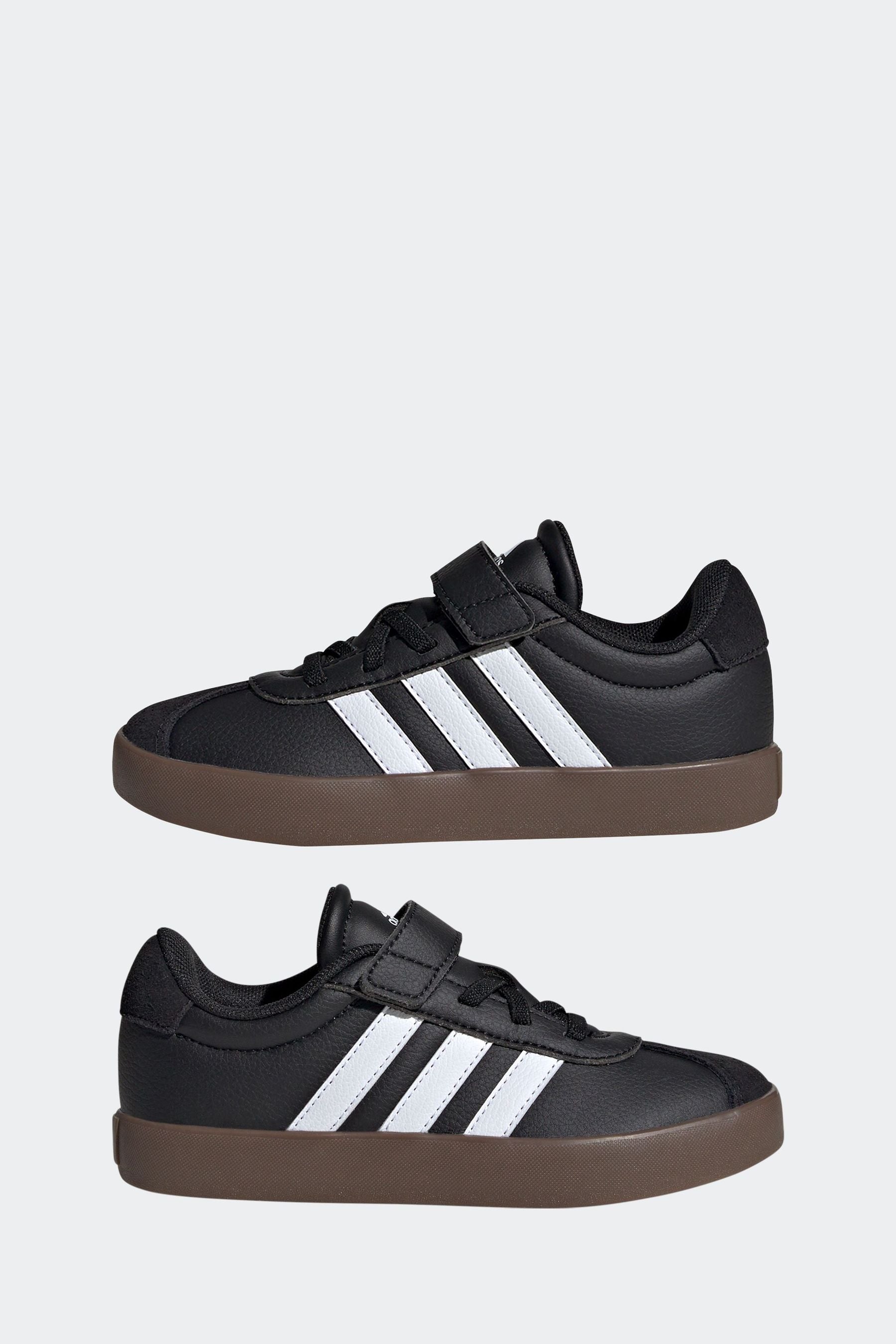 Black/White adidas Kids VL Court 3.0 Skateboarding Shoes