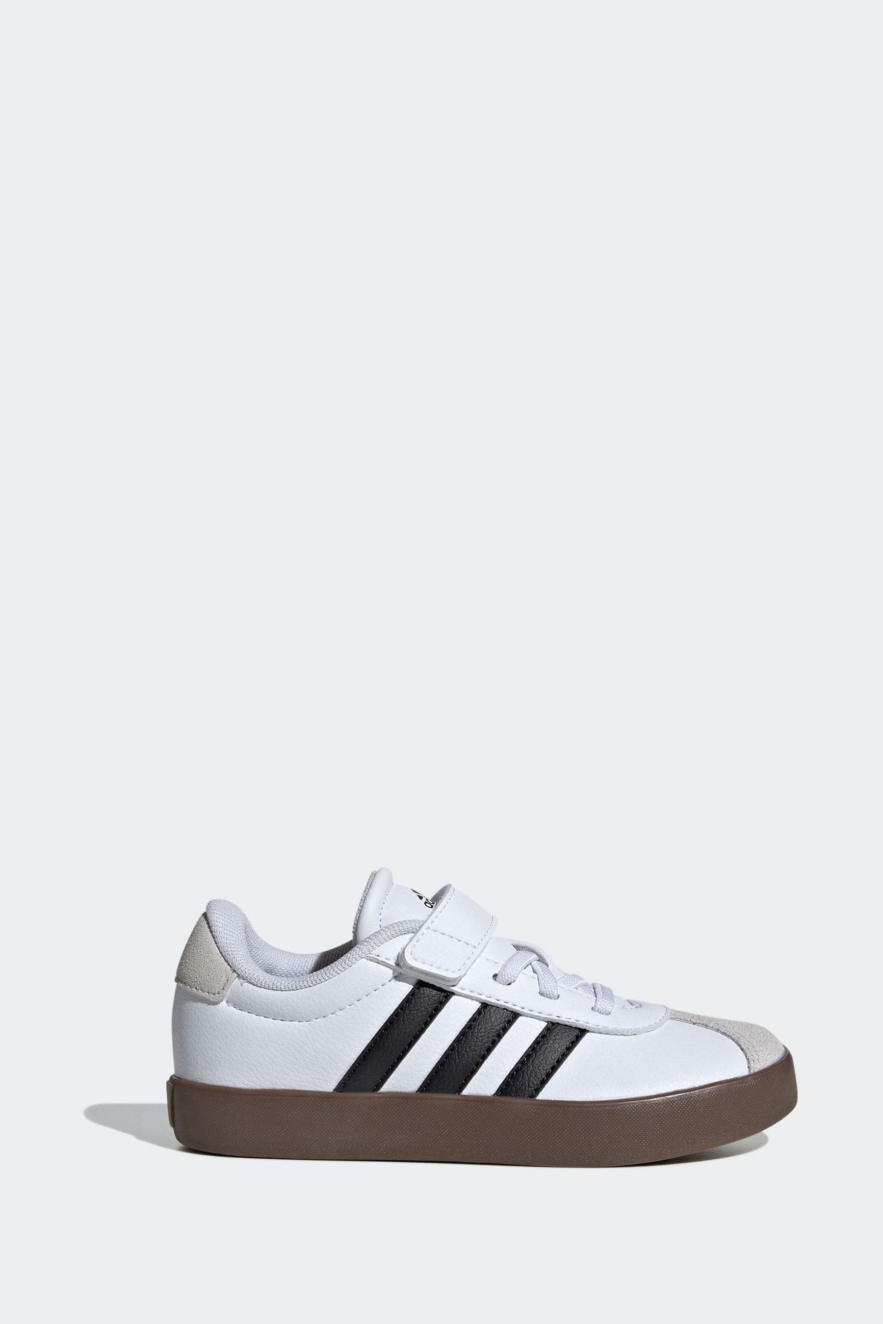 White/Black adidas Kids VL Court 3.0 Skateboarding Shoes