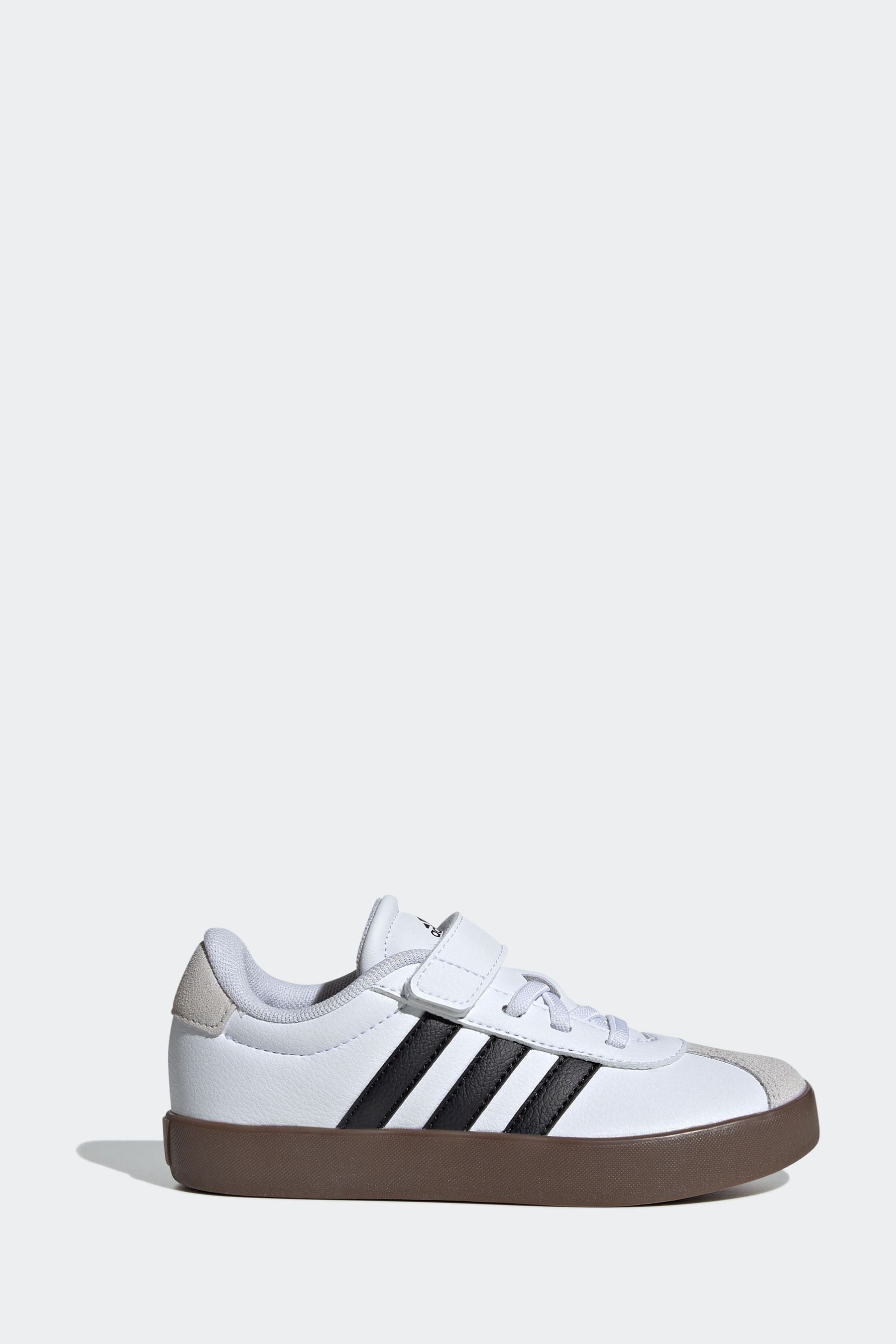 White/Black adidas Kids VL Court 3.0 Skateboarding Shoes