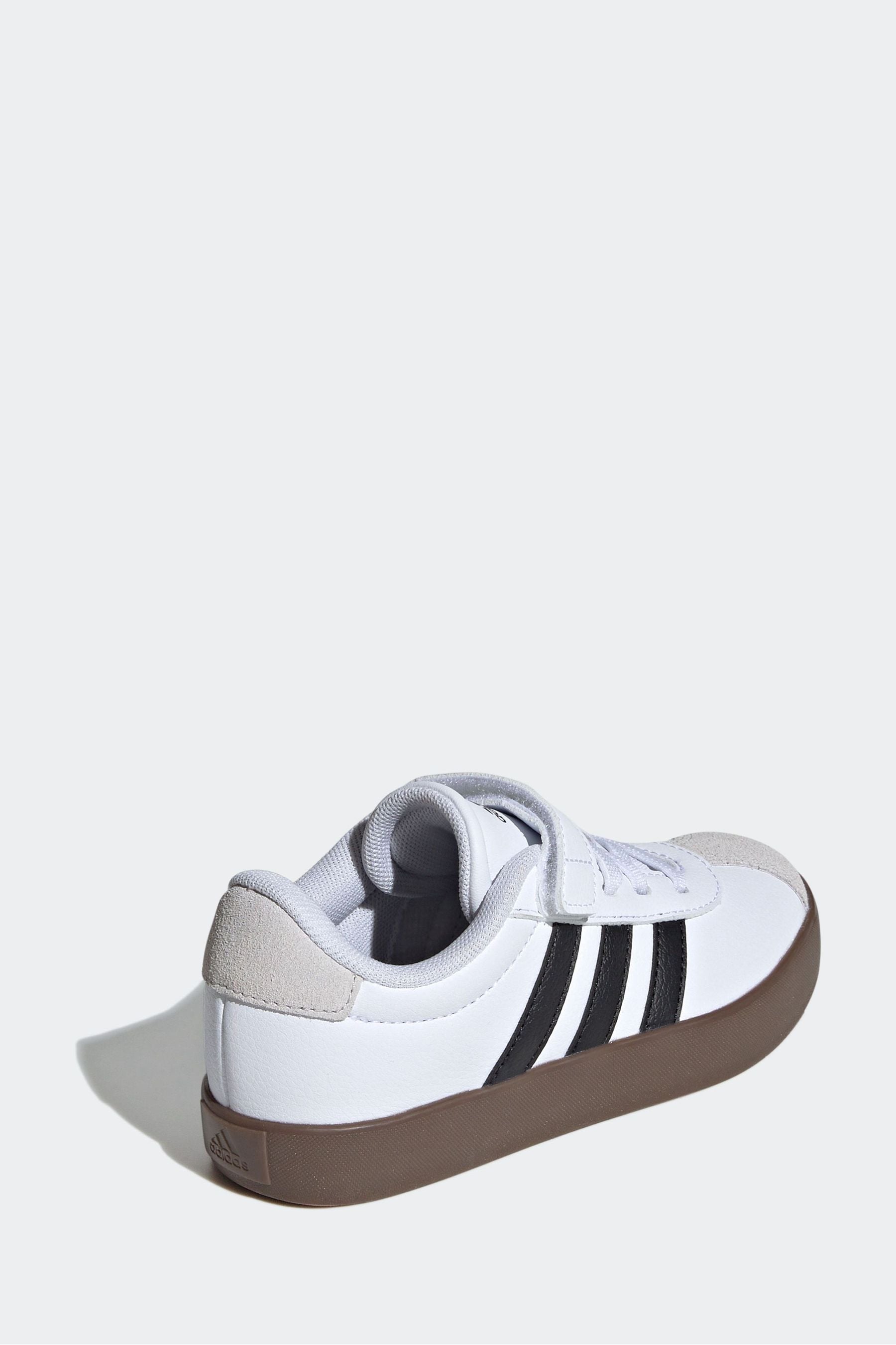 White/Black adidas Kids VL Court 3.0 Skateboarding Shoes