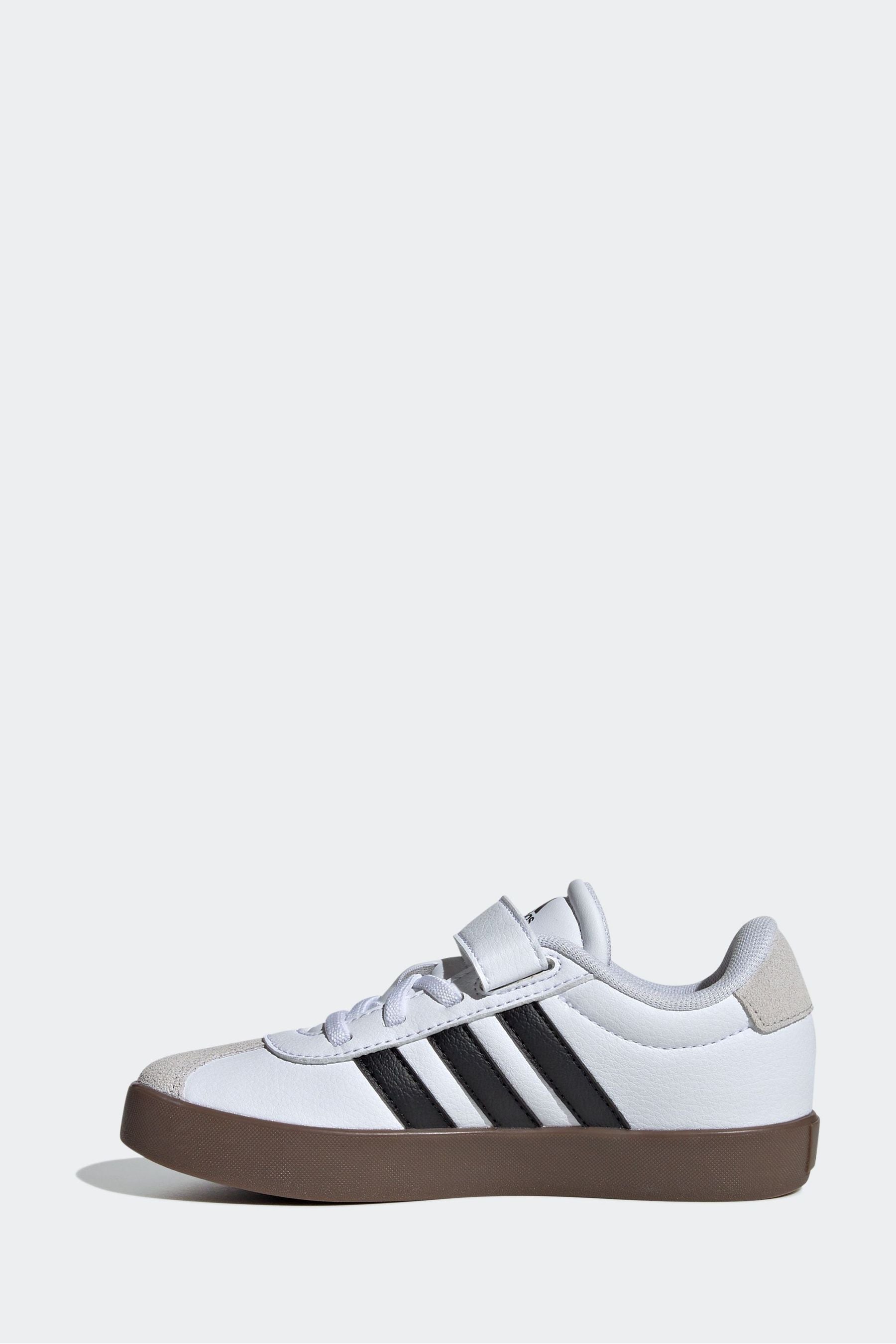 White/Black adidas Kids VL Court 3.0 Skateboarding Shoes