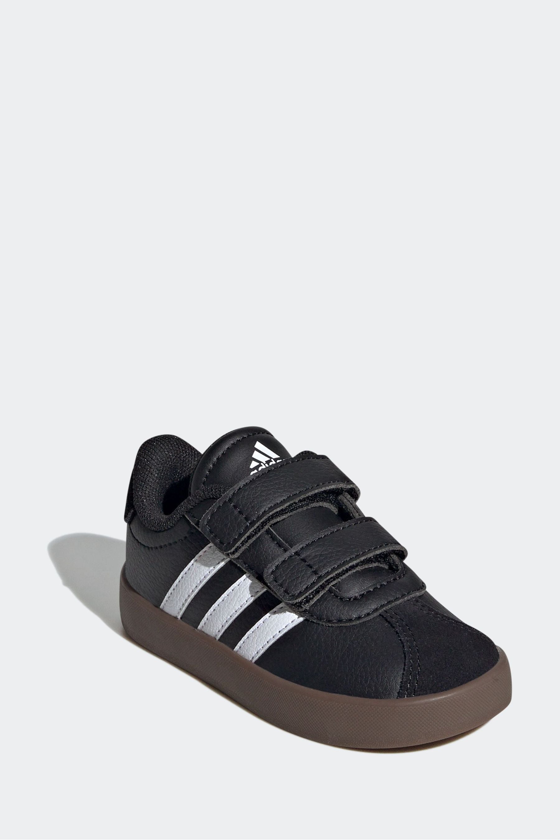 Black/White adidas Kids VL Court 3.0 Skateboarding Shoes