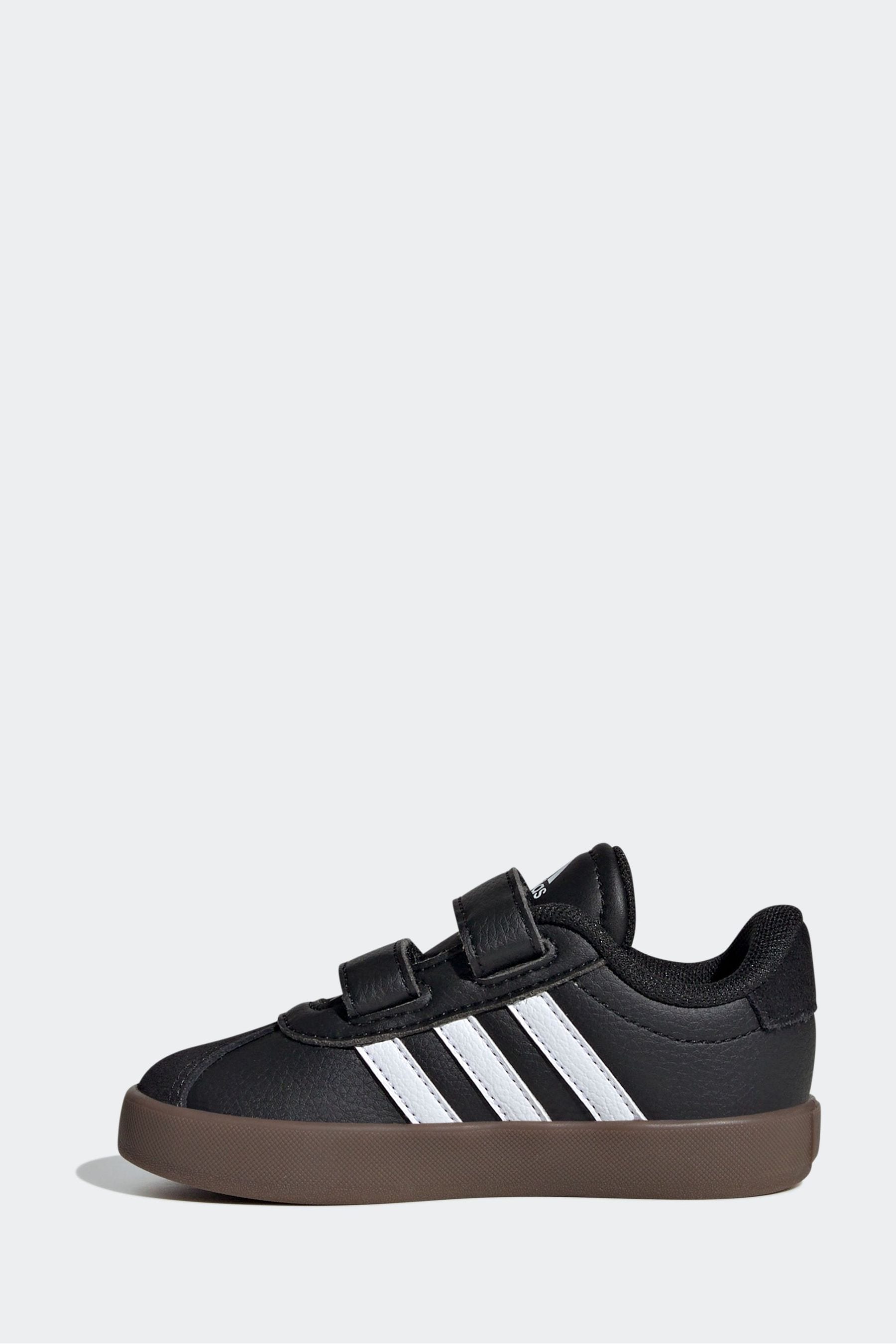 Black/White adidas Kids VL Court 3.0 Skateboarding Shoes