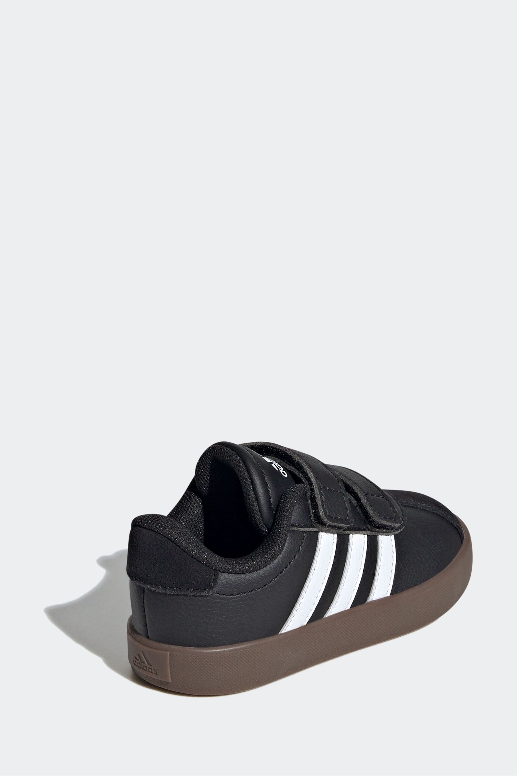 Black/White adidas Kids VL Court 3.0 Skateboarding Shoes