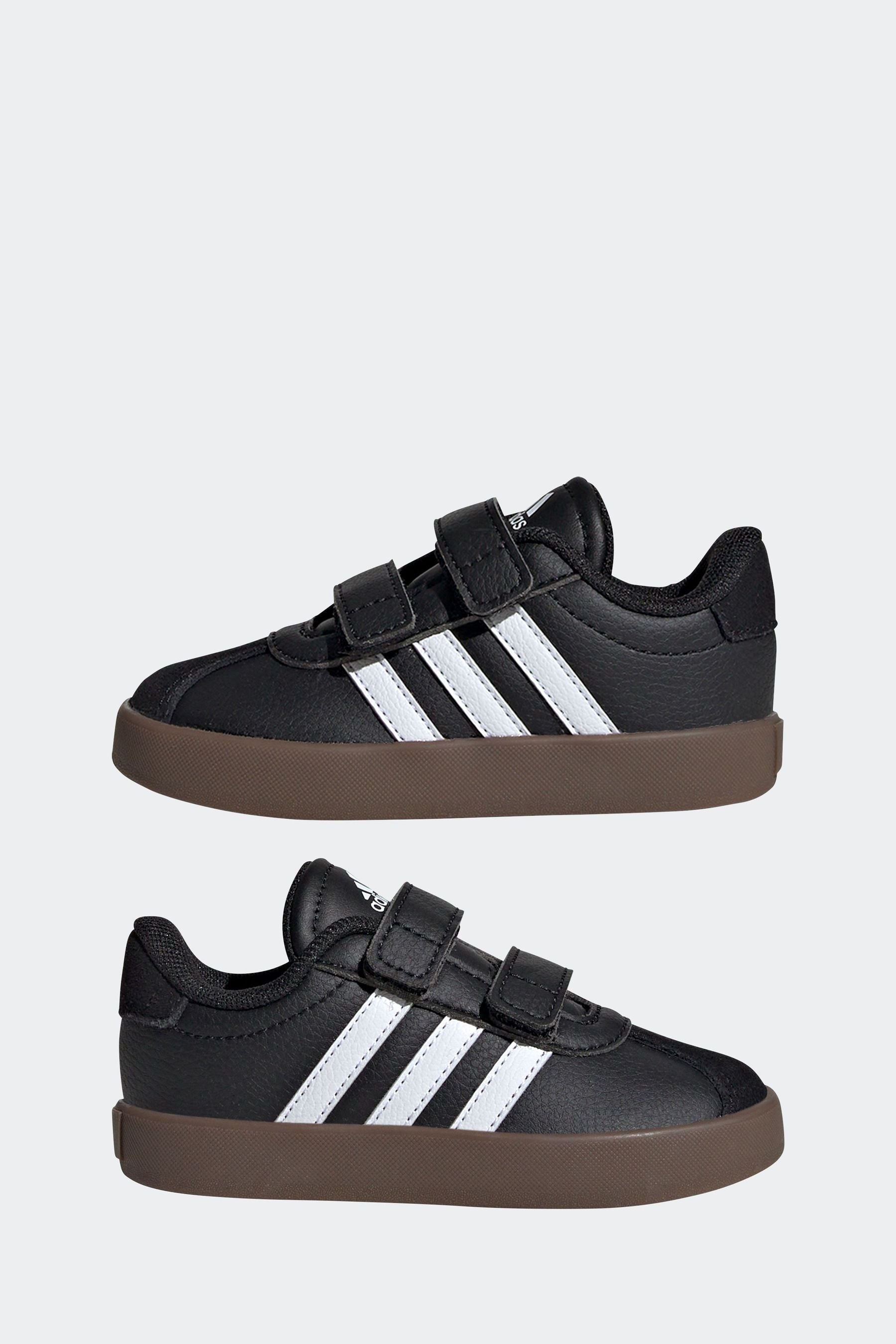 Black/White adidas Kids VL Court 3.0 Skateboarding Shoes