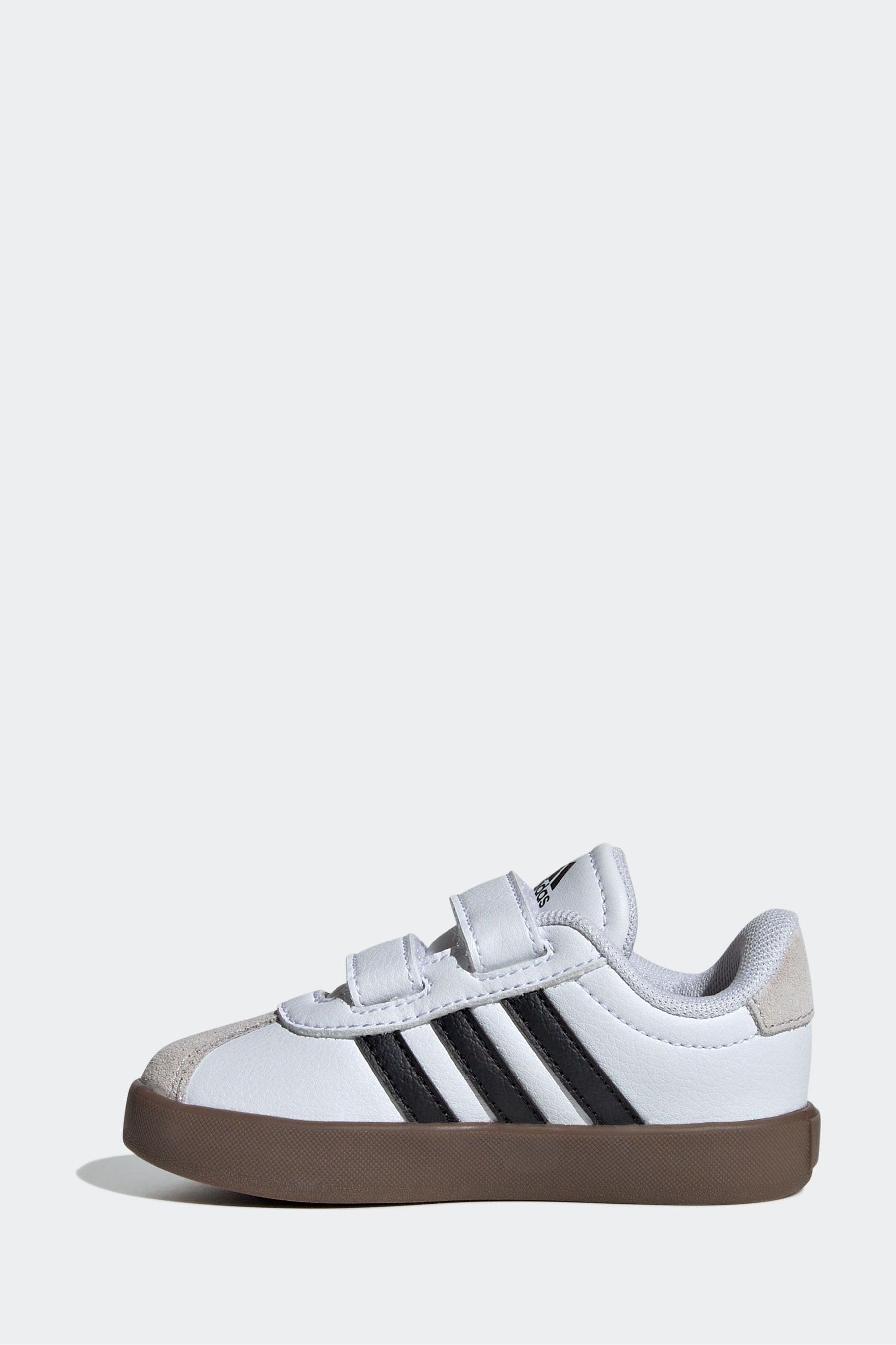 White/Black adidas Kids VL Court 3.0 Skateboarding Shoes