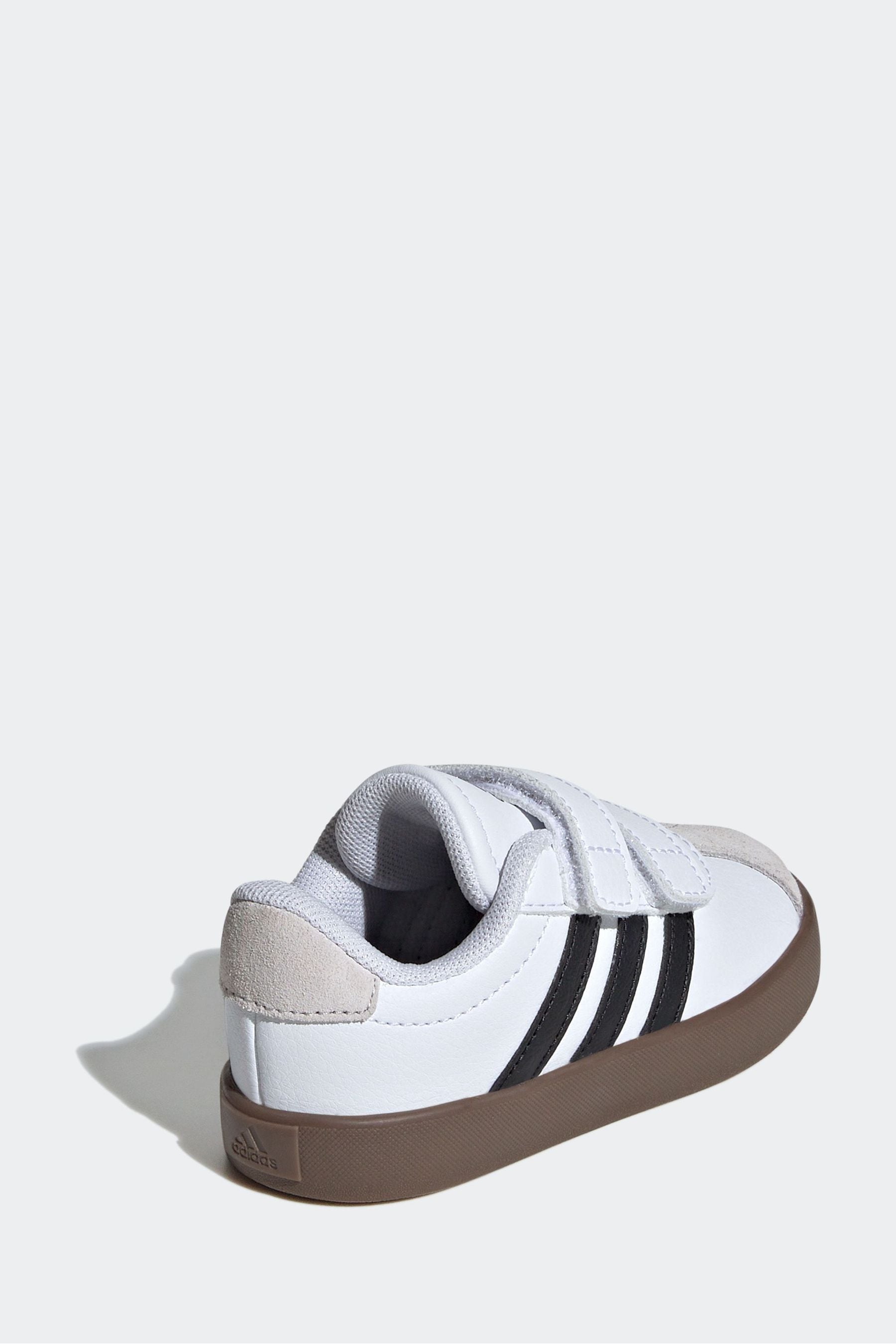 White/Black adidas Kids VL Court 3.0 Skateboarding Shoes