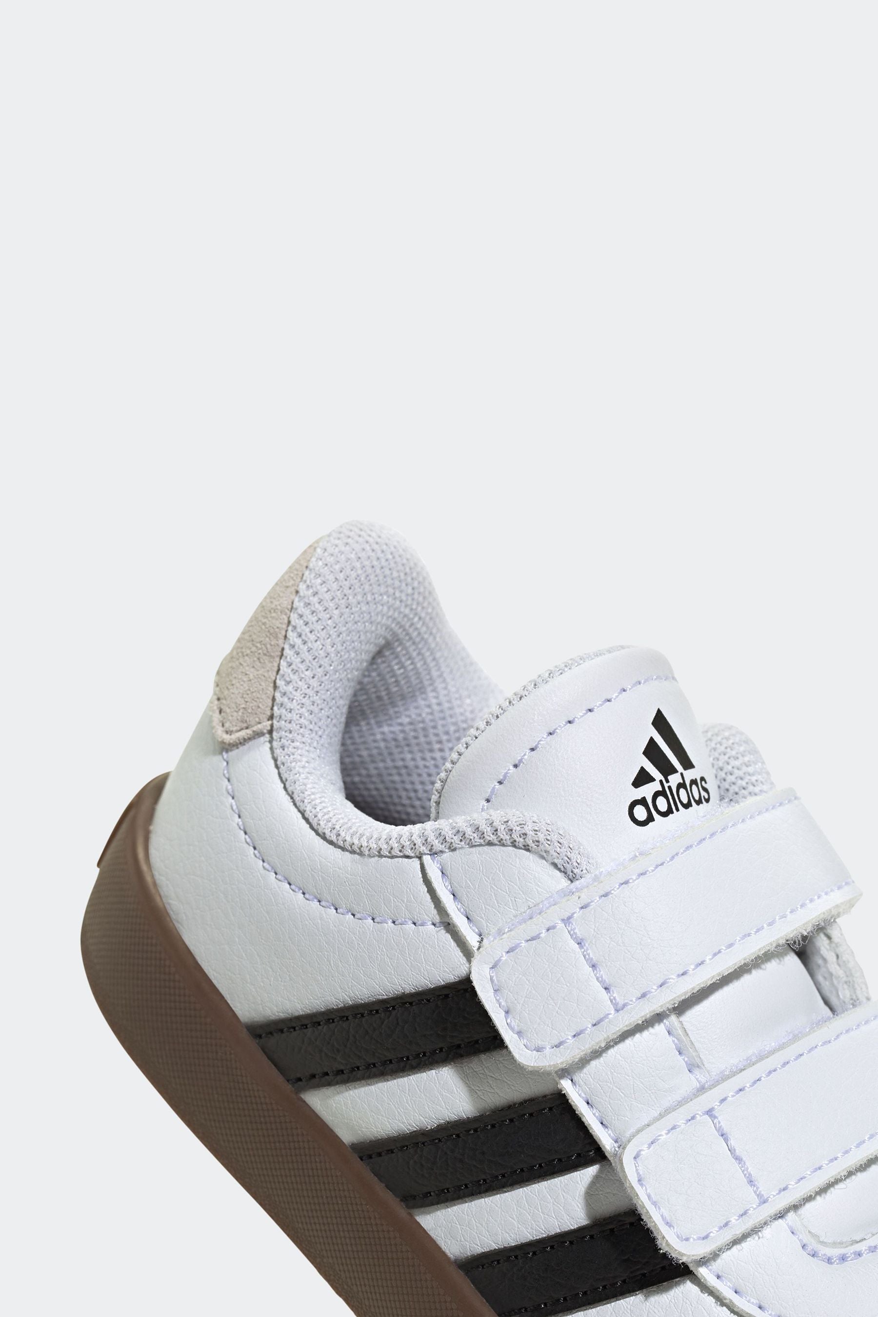 White/Black adidas Kids VL Court 3.0 Skateboarding Shoes