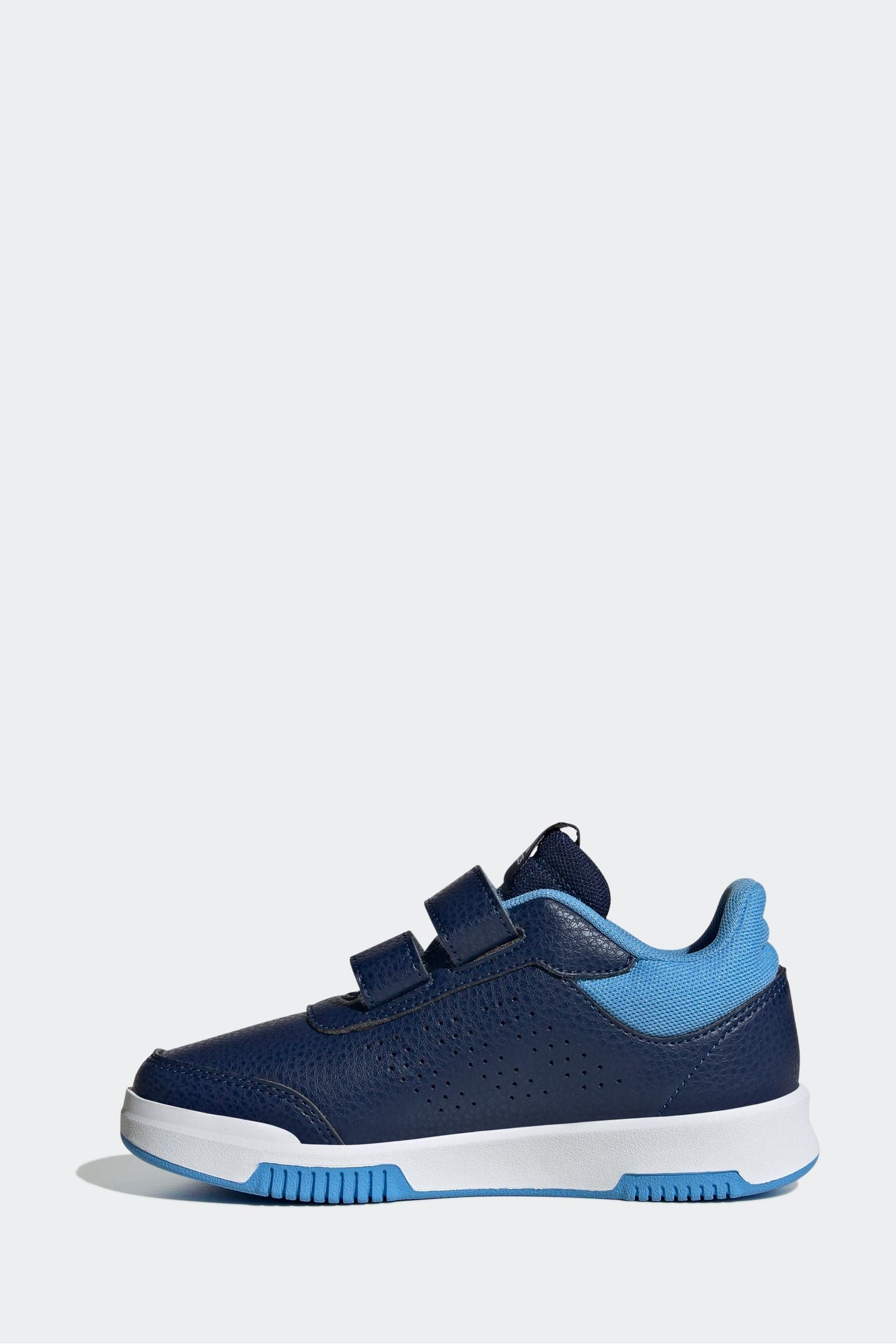 adidas Blue/White Hook and Loop Tensaur Hook and Loop Trainers