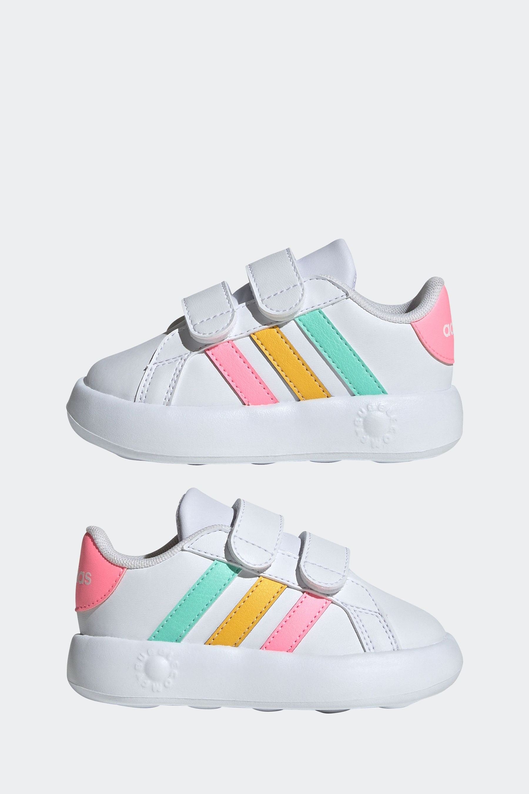 Off White/Pink Kids Grand Court 2.0 Shoes