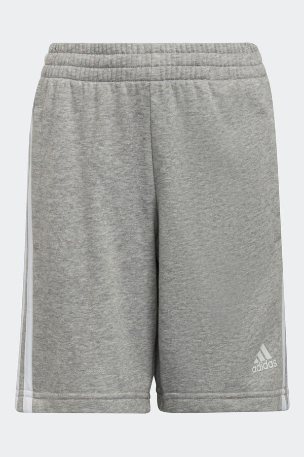 Grey adidas Kids Little Essentials 3-Stripes Shorts