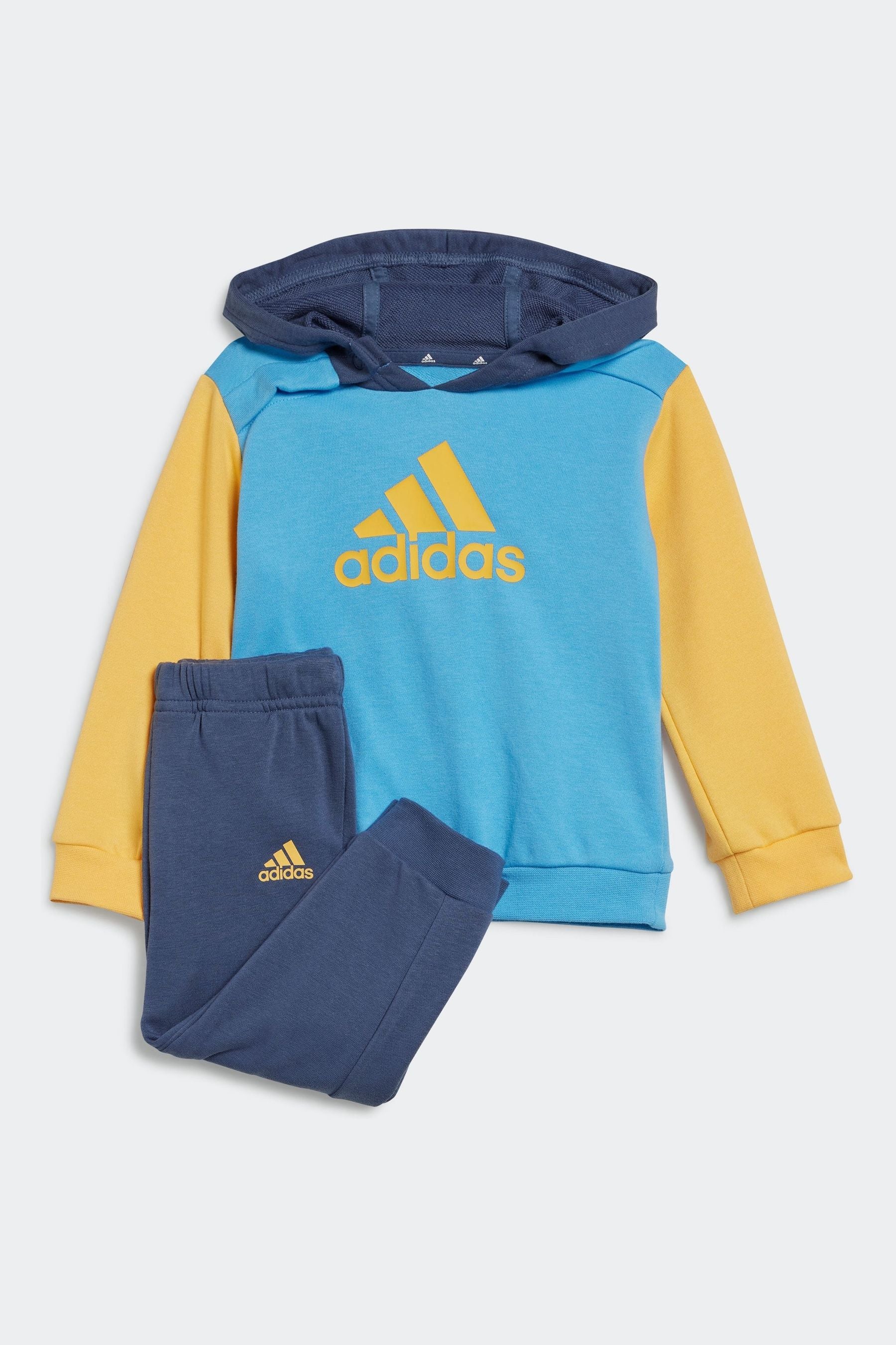 Blue/Yellow adidas Kids Sportswear Essentials Colourblock Tracksuit