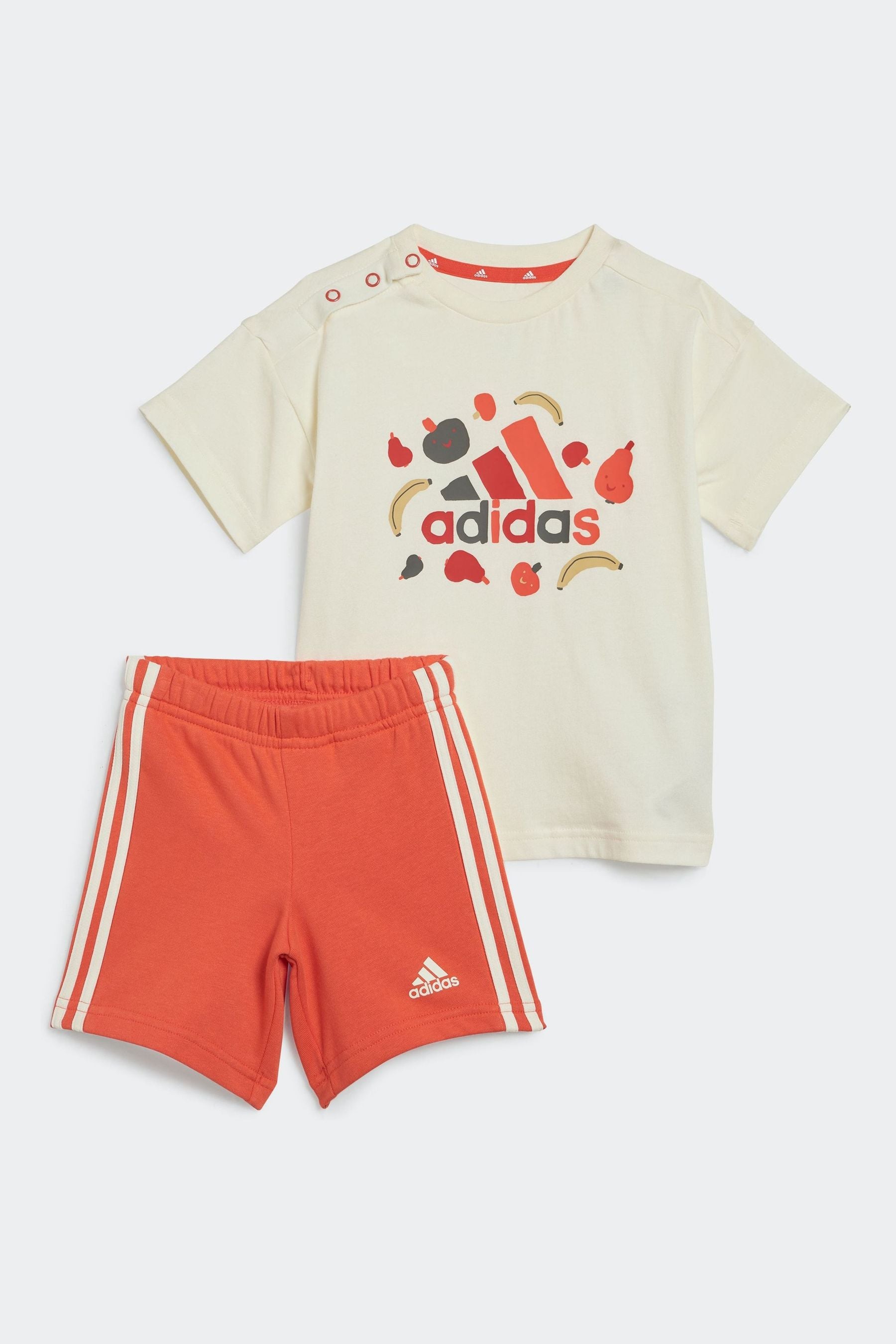 Red/Cream adidas Kids Sportswear Essentials All-Over Print T-Shirts Set