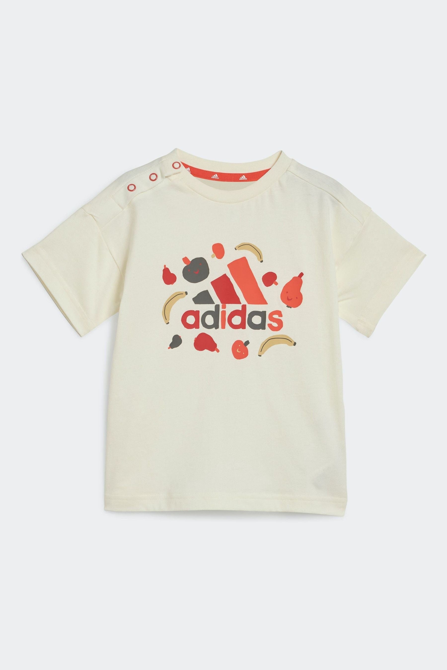 Red/Cream adidas Kids Sportswear Essentials All-Over Print T-Shirts Set