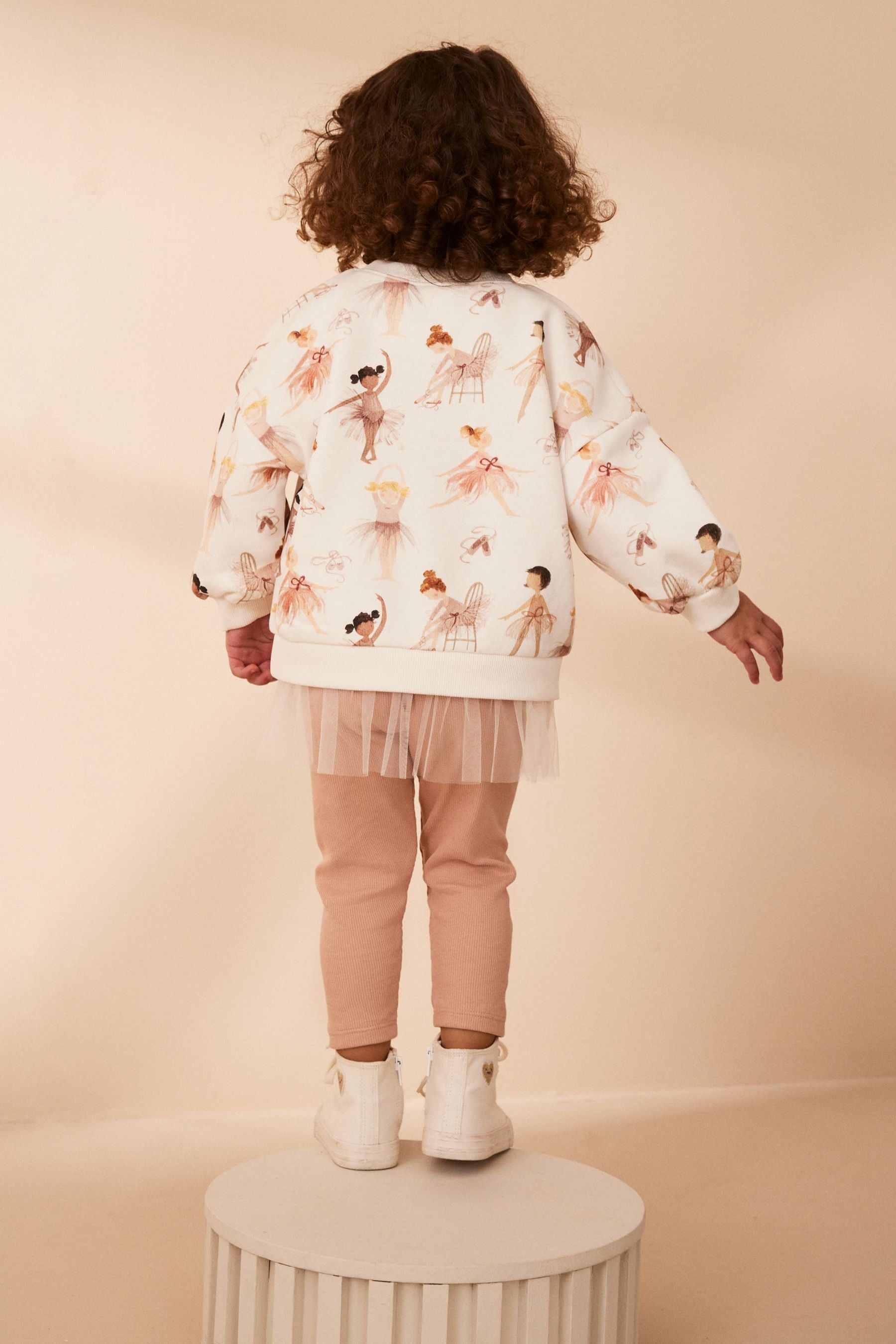 Cream Mesh Hem Sweat and Leggings Set (3mths-7yrs)