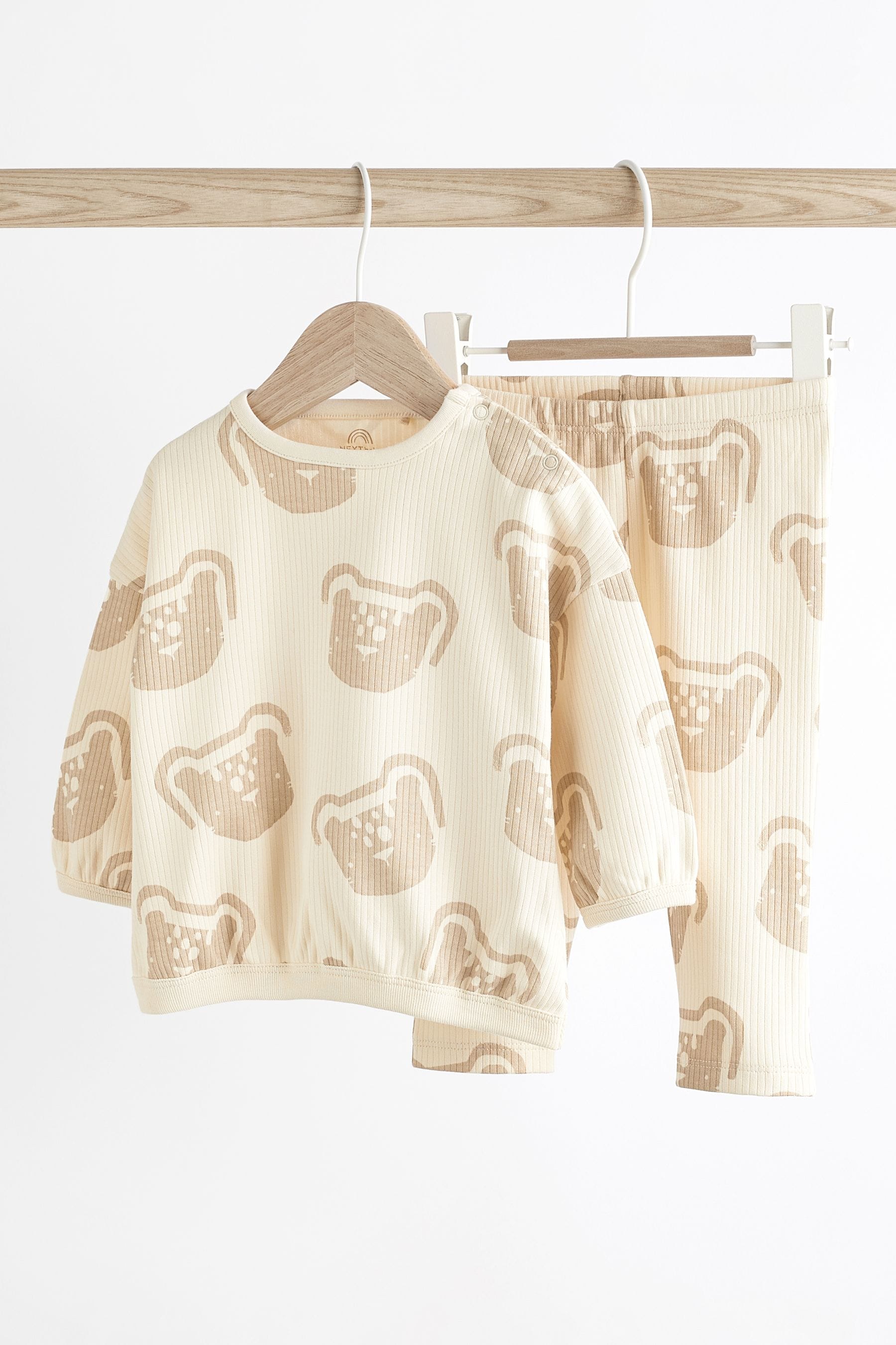 Neutral Lion Baby Top and Leggings 2 Piece Set