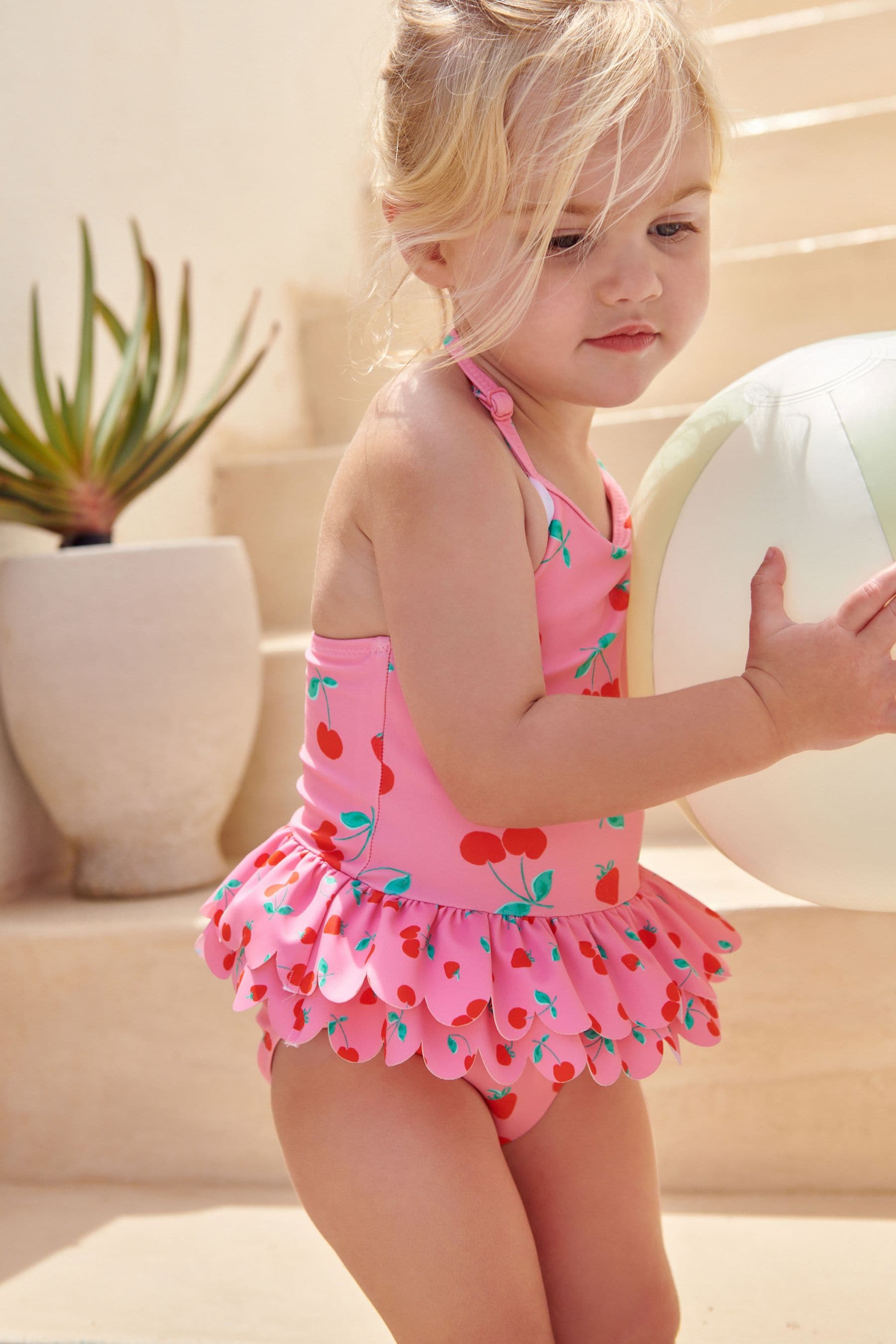 Red/Pink Cherry Skirted Swimsuit (3mths-7yrs)