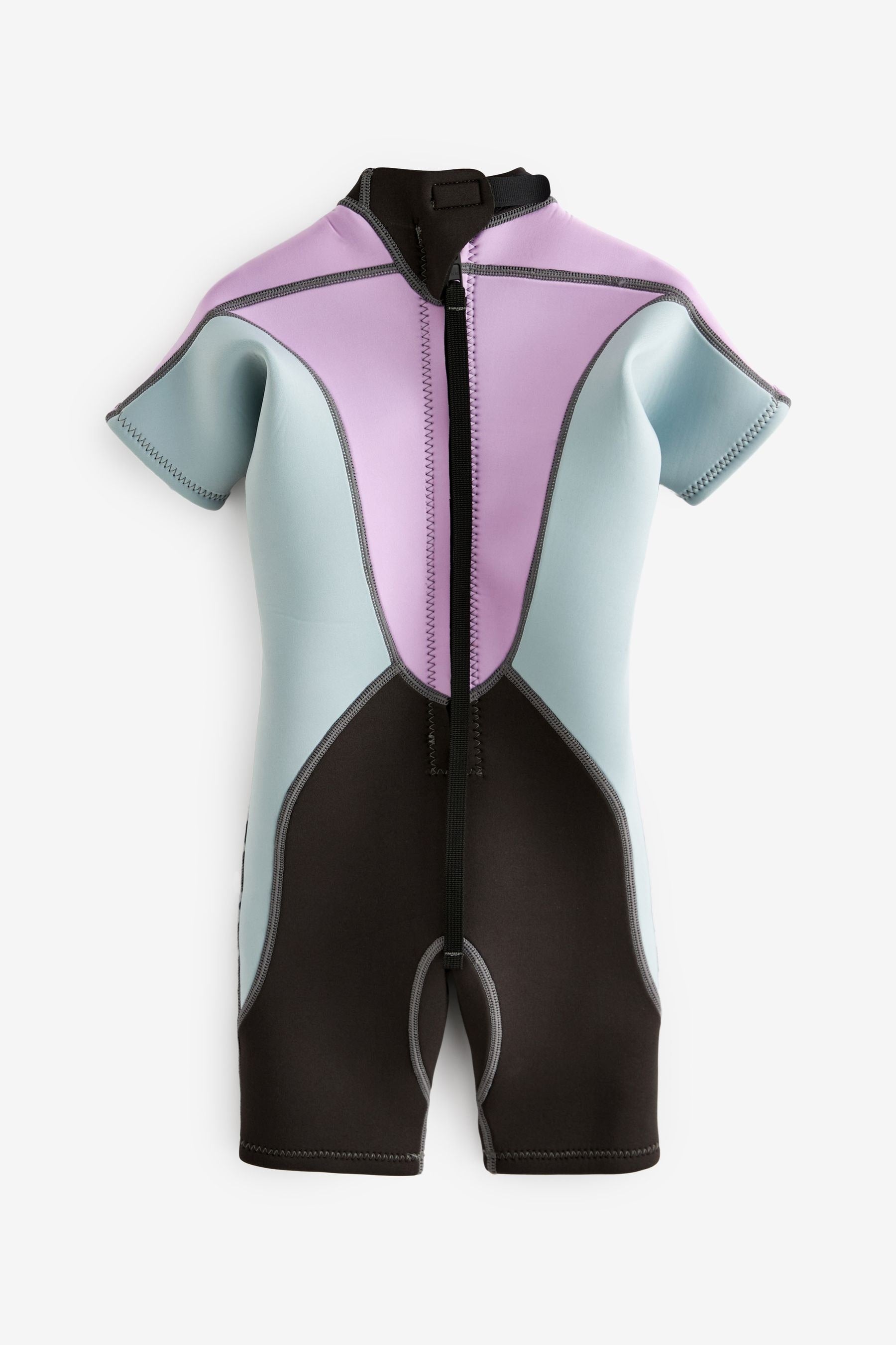 Black/Purple Short Sleeve Neoprene Wetsuit (1-16yrs)