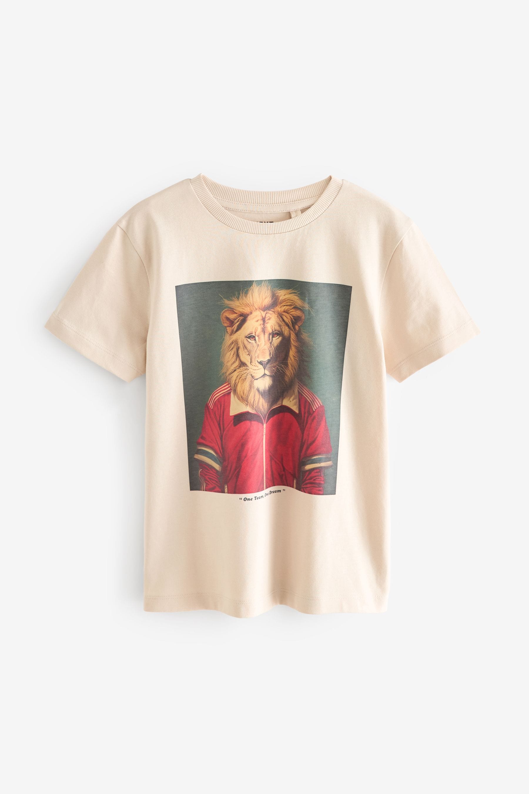 Stone Football Lion 100% Cotton Short Sleeve Graphic T-Shirt (3-16yrs)