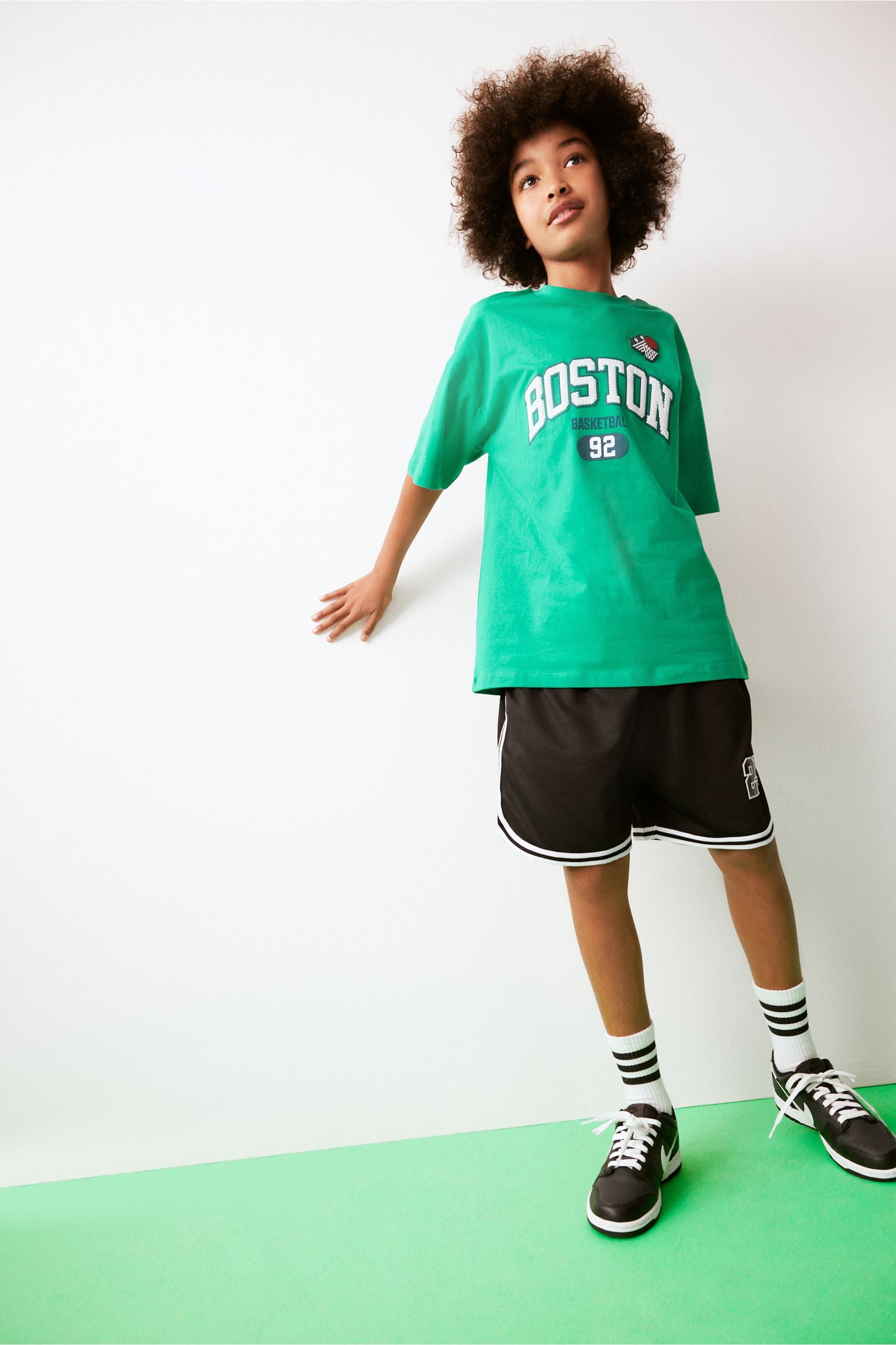 Green Varsity 100% Cotton Short Sleeve Graphic T-Shirt (3-16yrs)