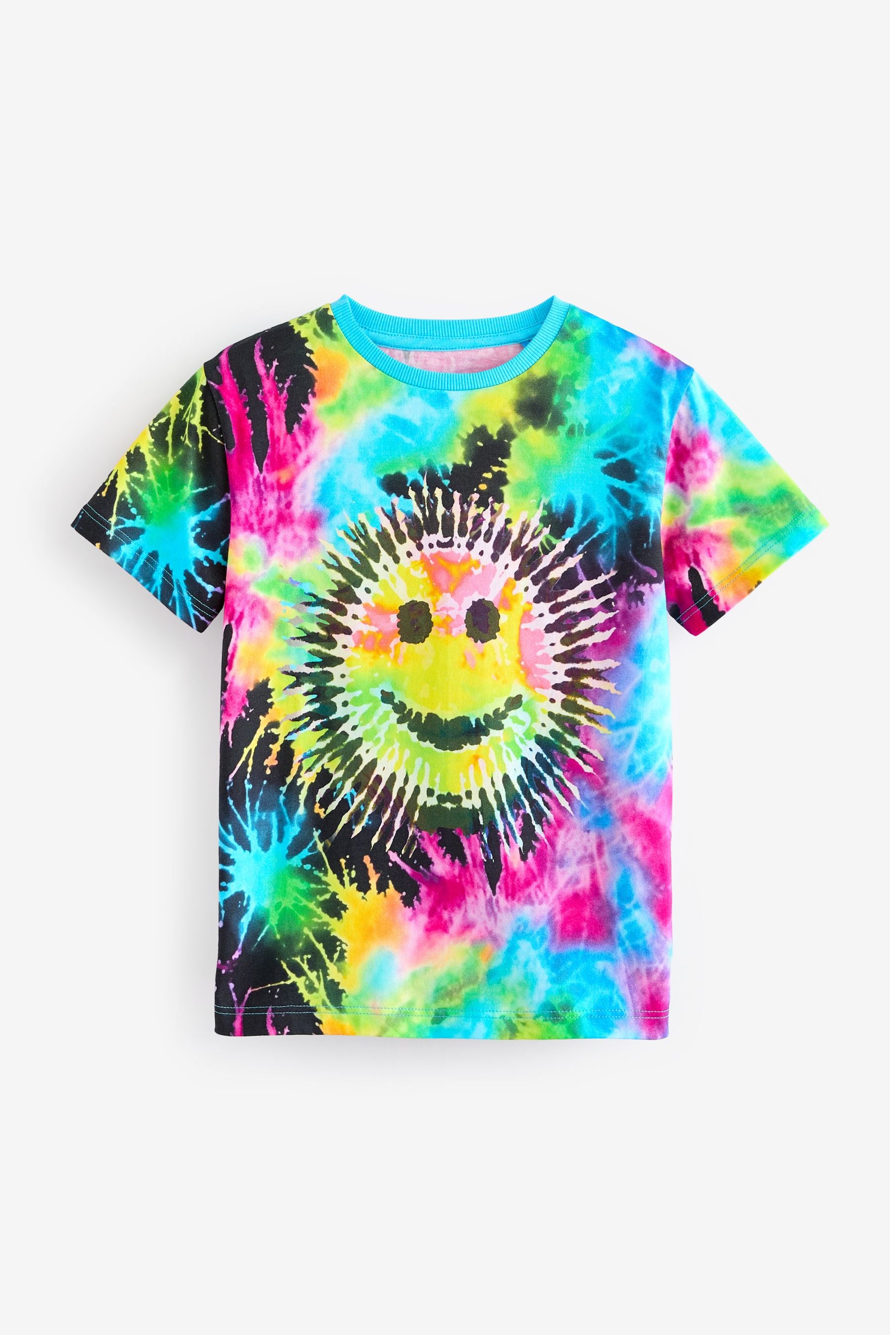 Multi Tie Dye All-Over Print Short Sleeves 100% Cotton T-Shirt (3-16yrs)