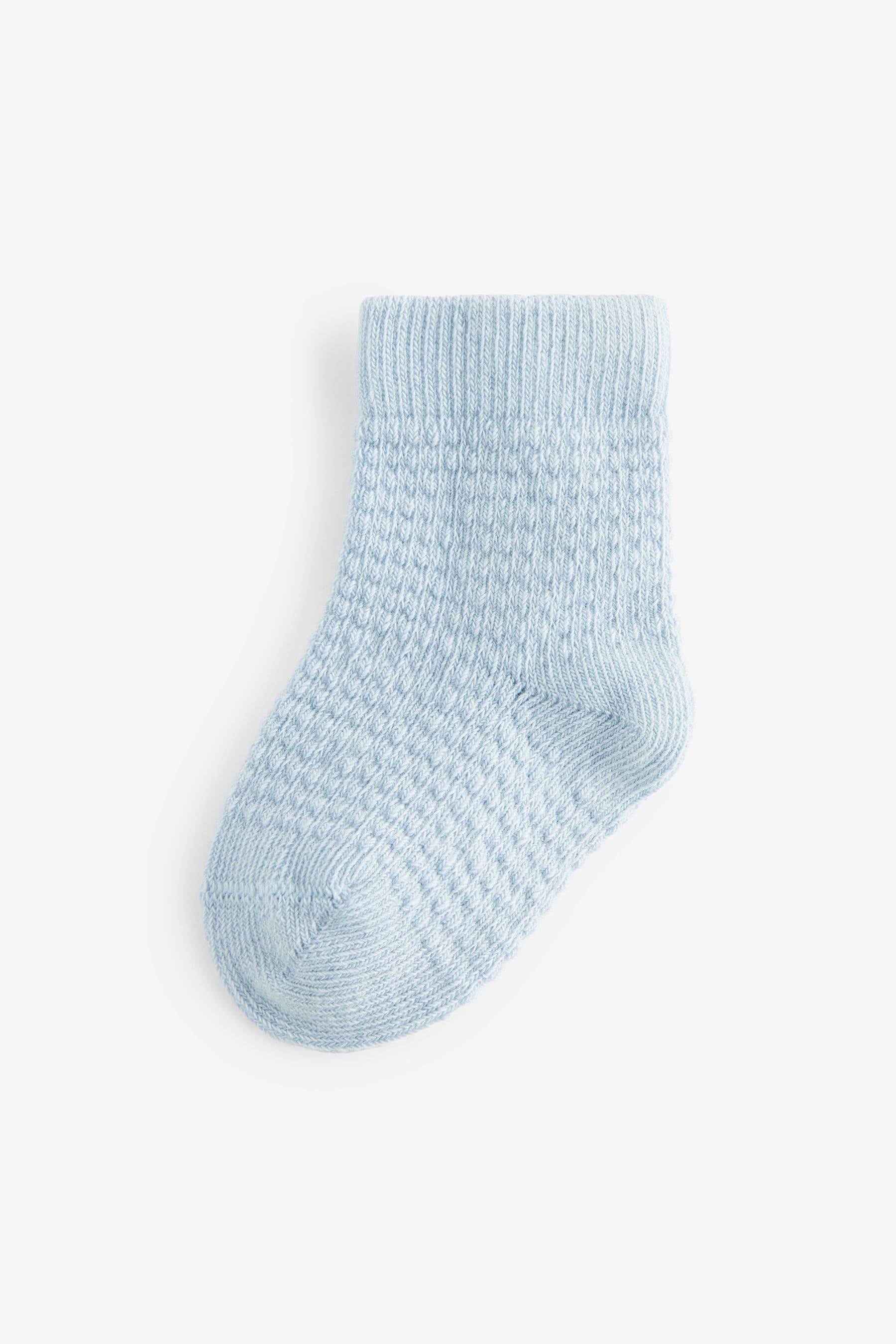 Blue/Grey 7 Pack Baby Socks (0mths-2yrs)