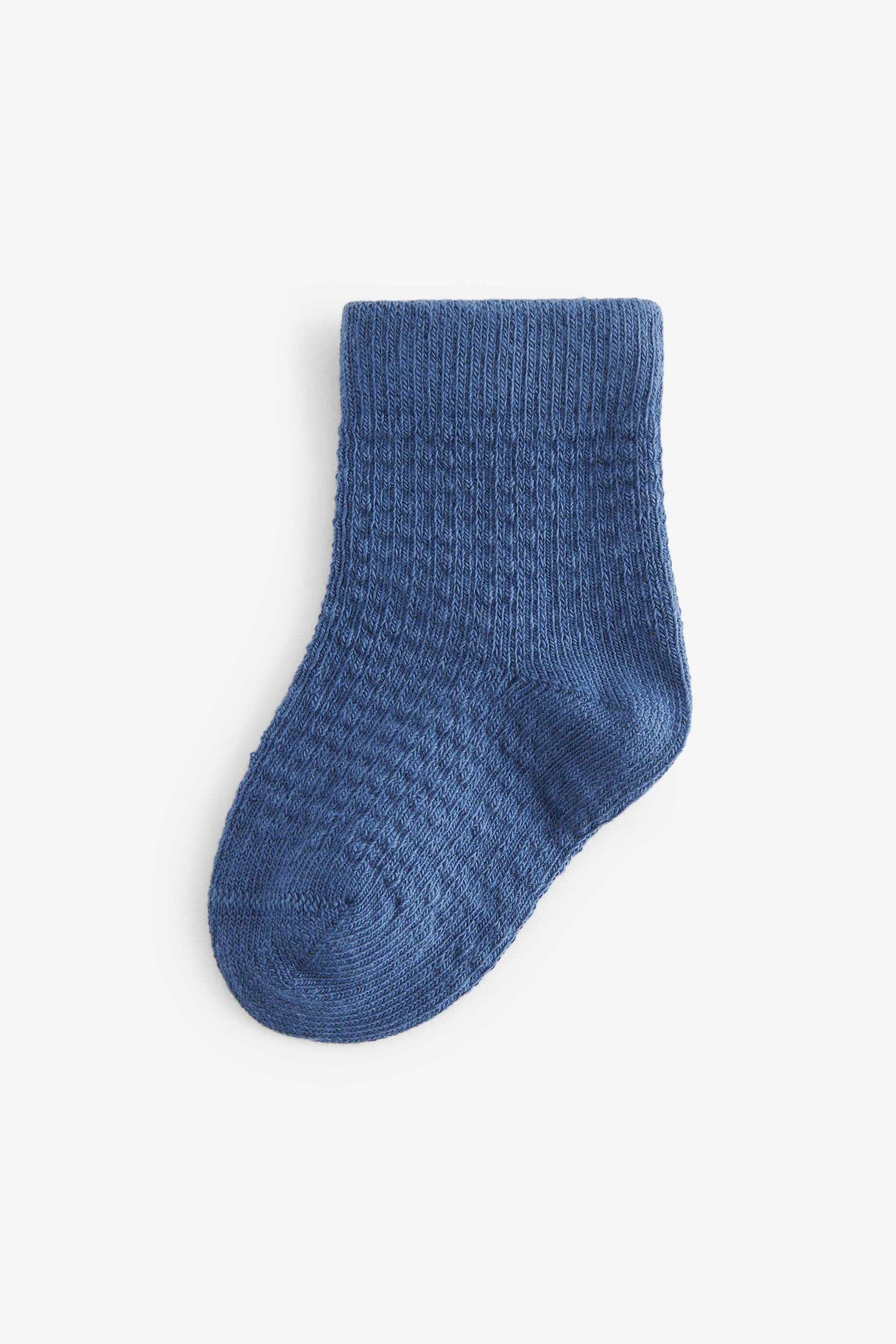 Blue/Grey 7 Pack Baby Socks (0mths-2yrs)