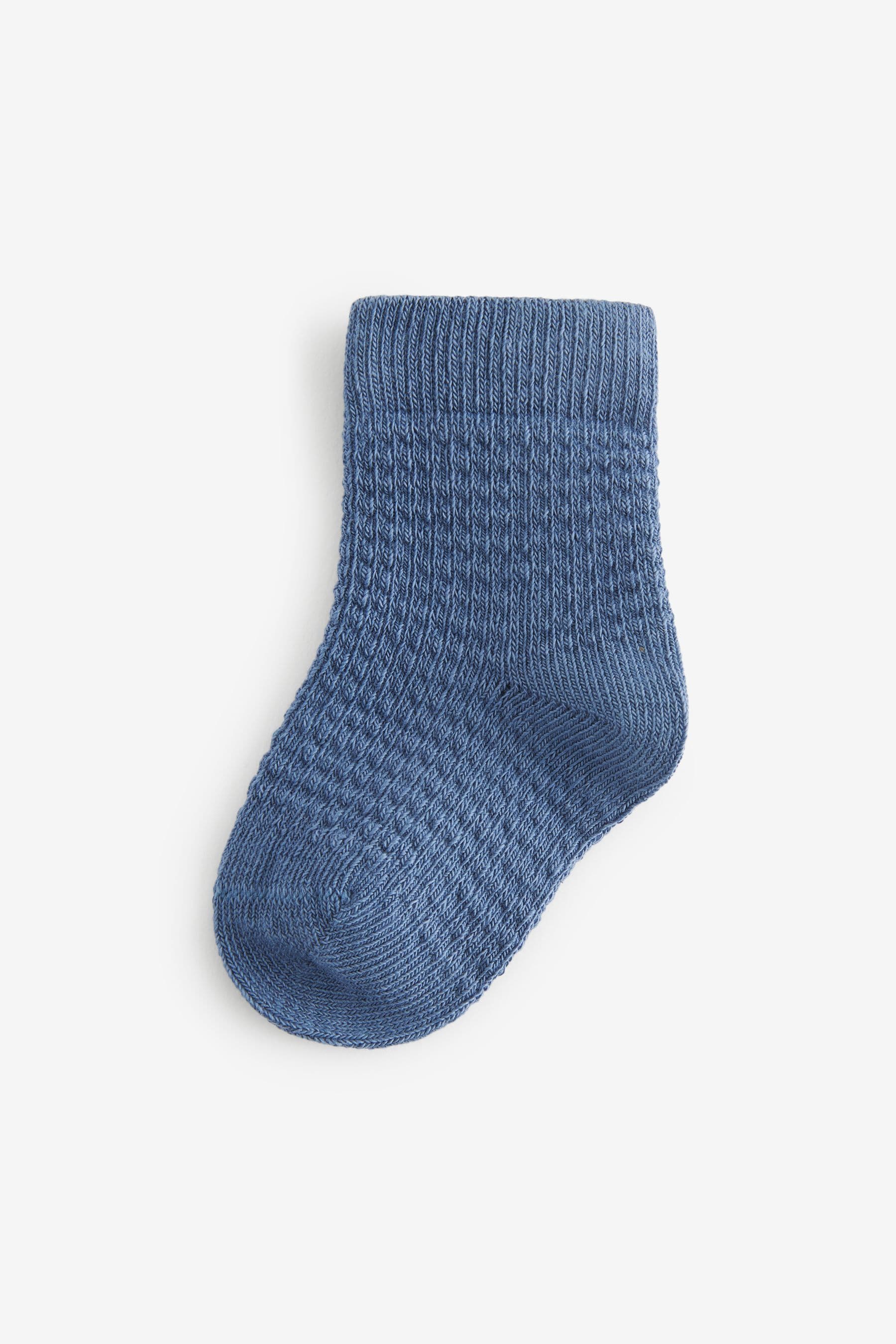 Blue/Grey 7 Pack Baby Socks (0mths-2yrs)