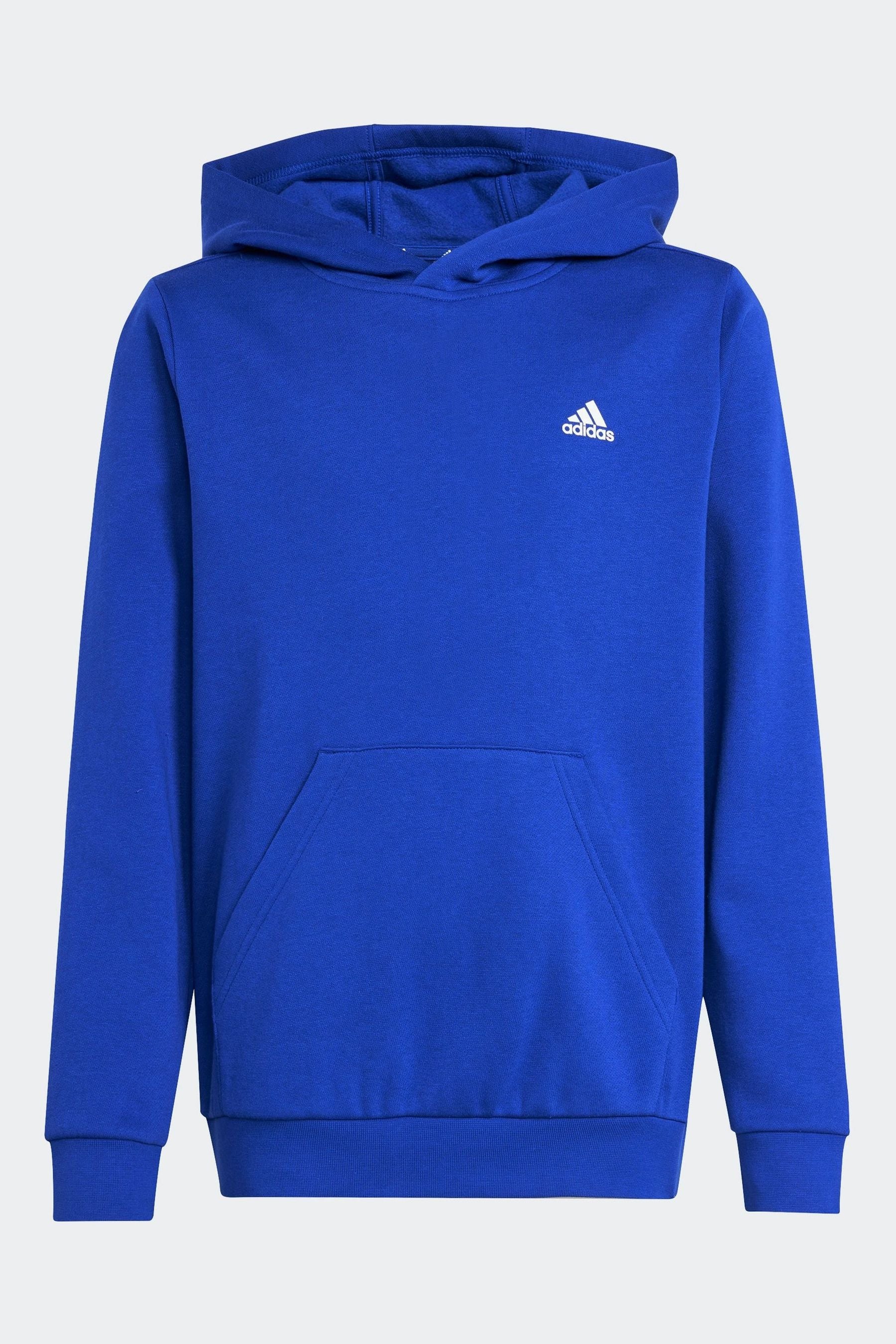 adidas Blue Kids Essentials Small Logo Feel Cozy Fleece Hoodie