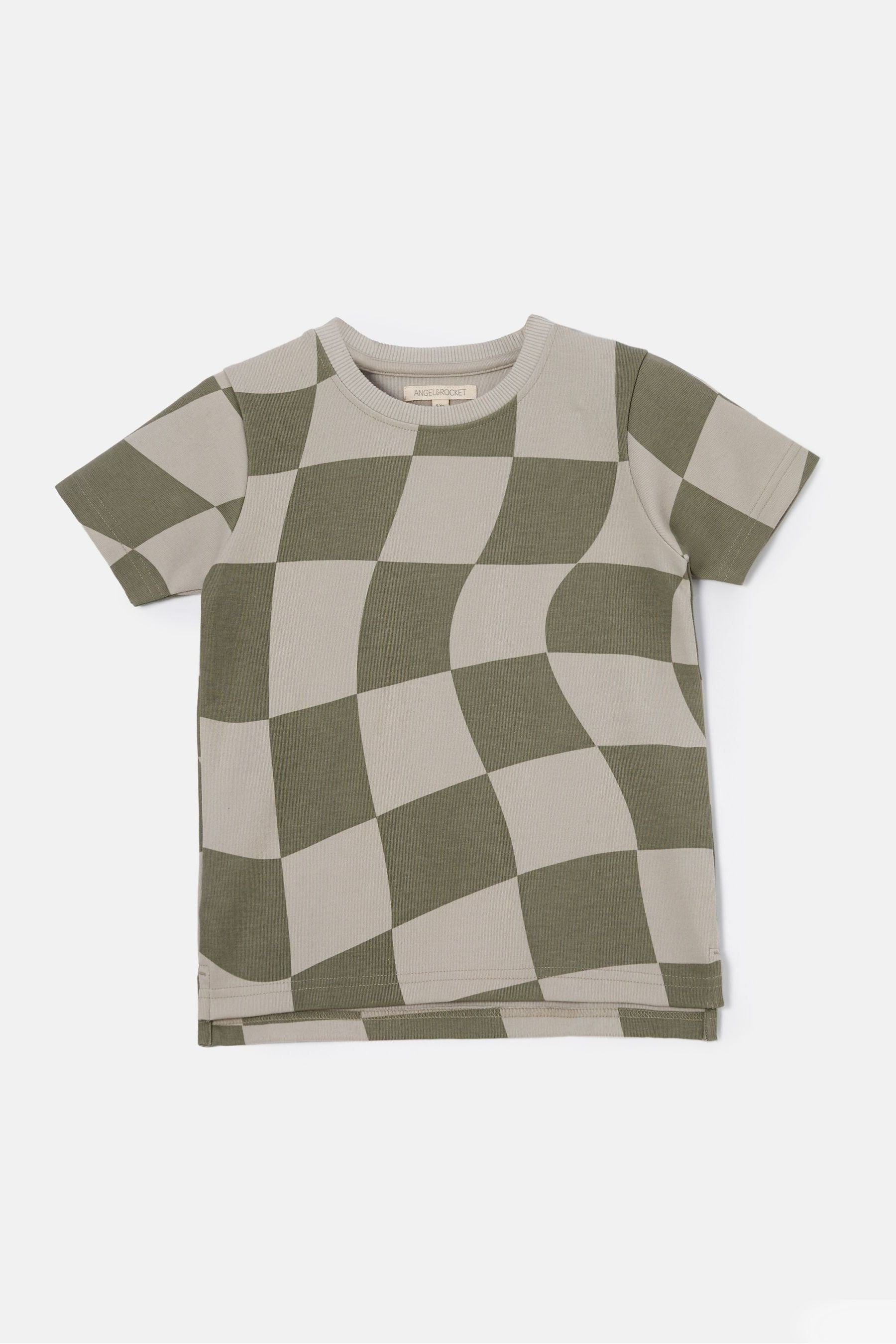 Stone Natural Angel & Rocket Luca Checkerboard T-Shirt