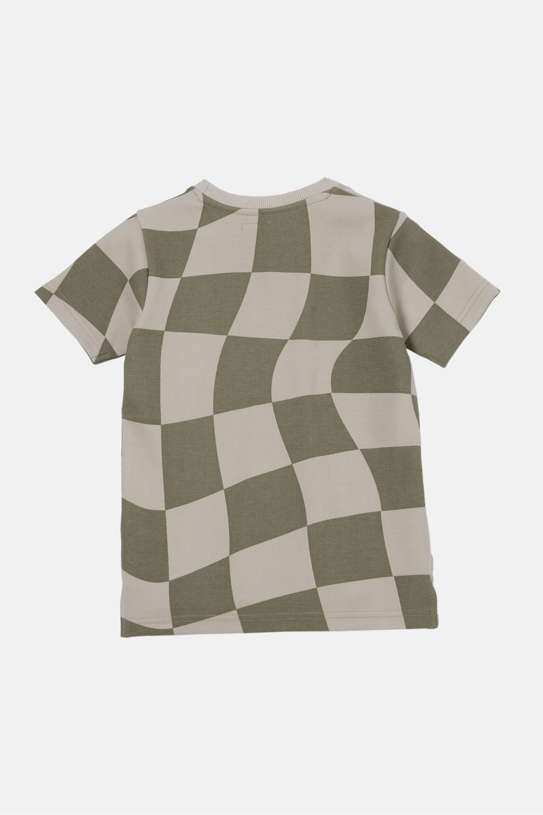 Stone Natural Angel & Rocket Luca Checkerboard T-Shirt