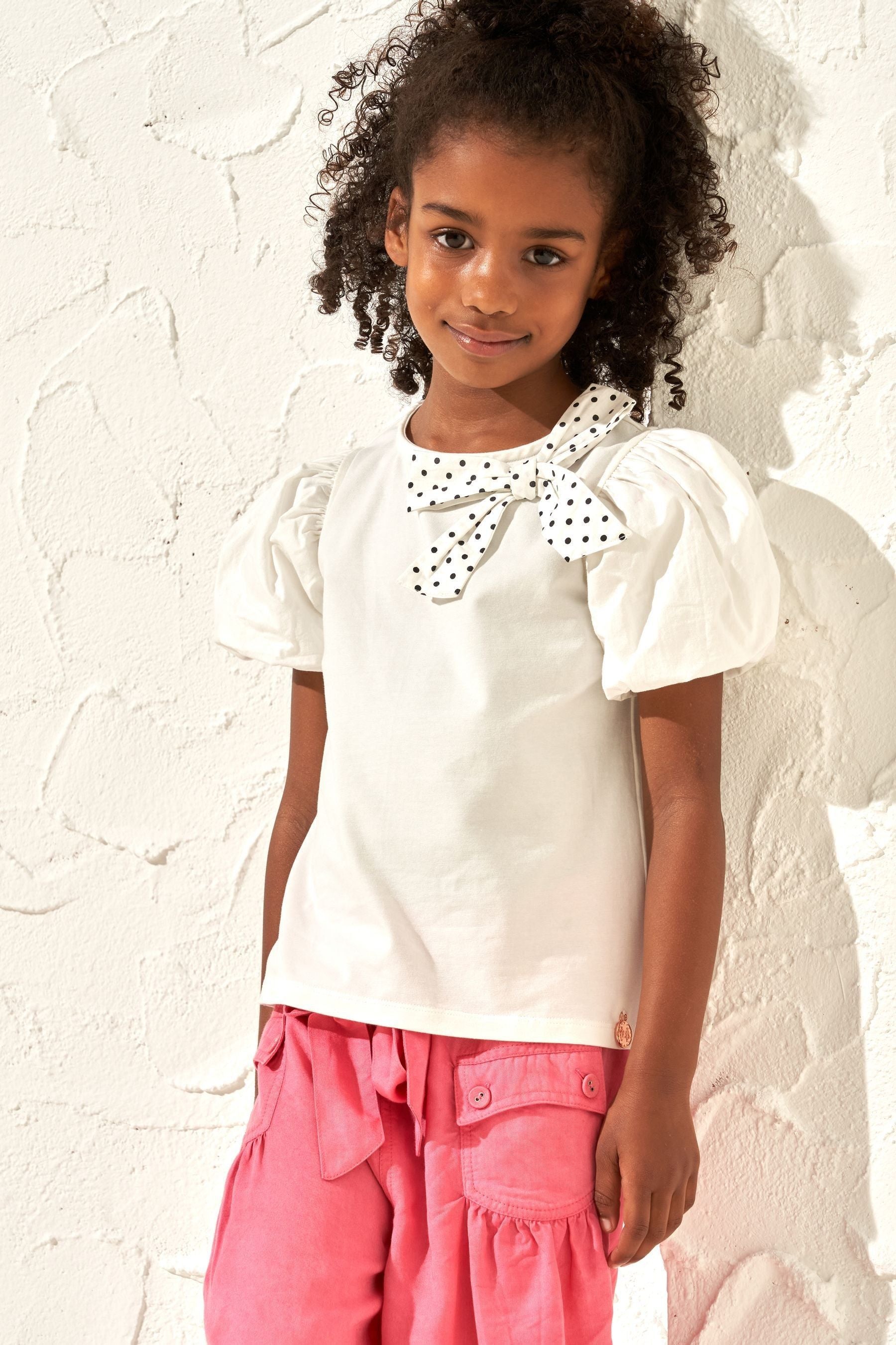 Nude Angel & Rocket Spotty Bow Lottie Top