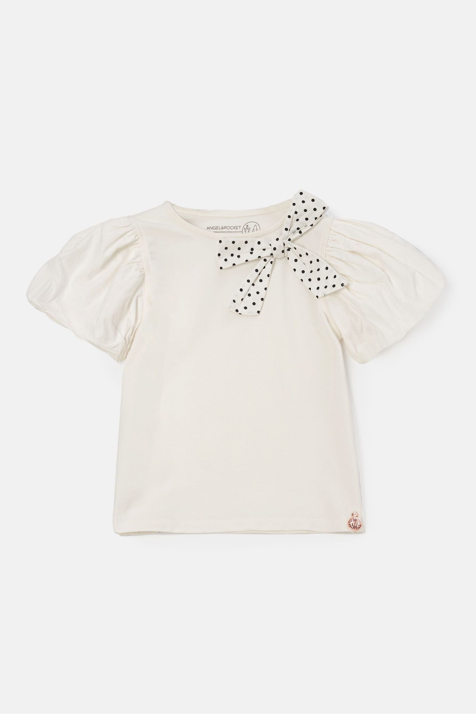 Nude Angel & Rocket Spotty Bow Lottie Top