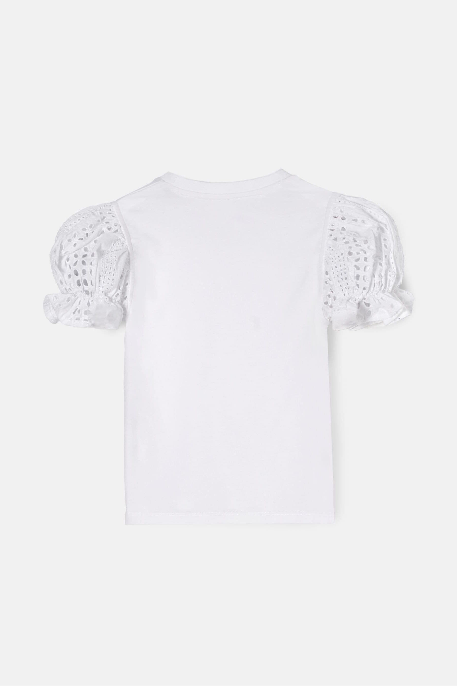 White Angel & Rocket Broderie Sleeve Mia Blouse