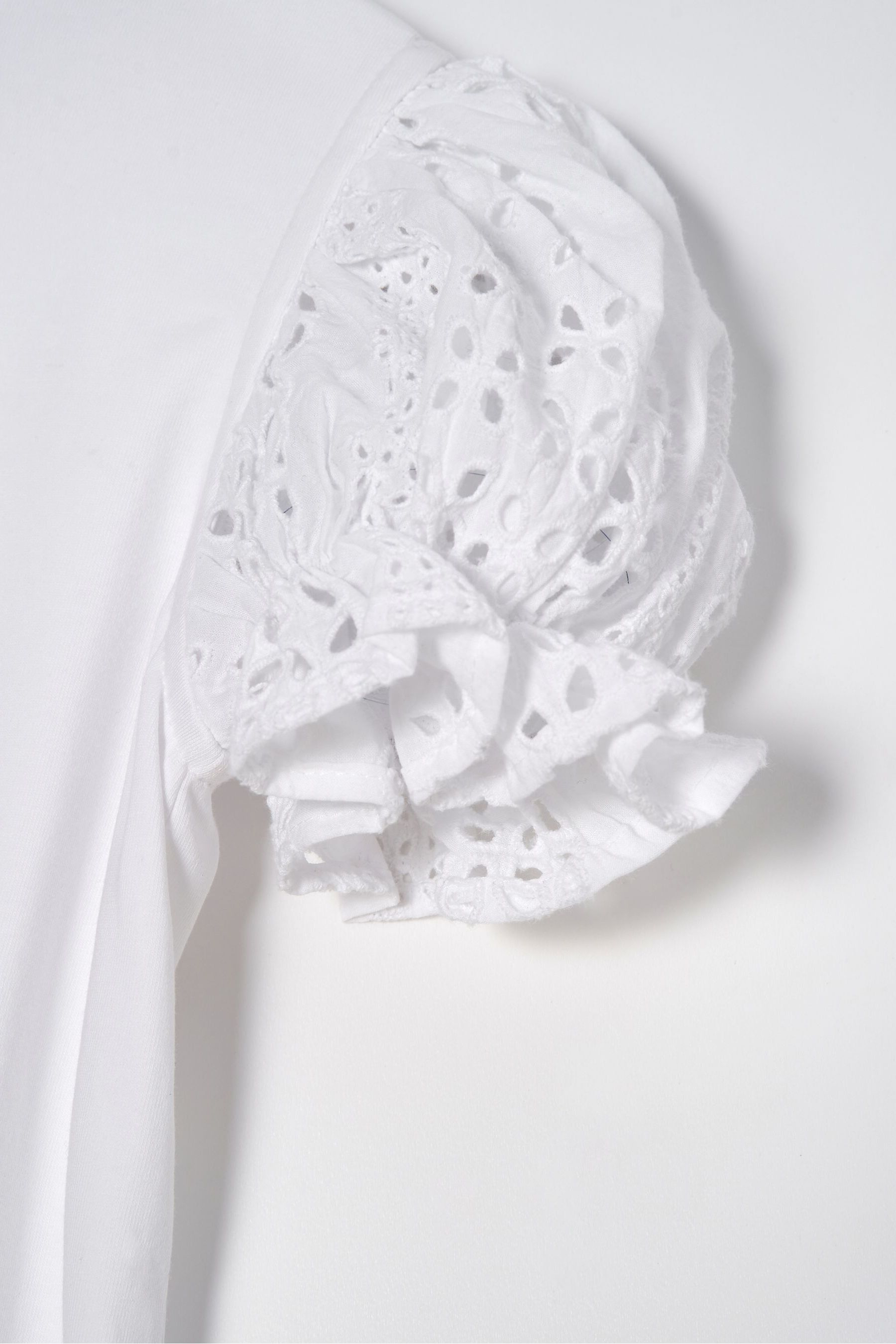 White Angel & Rocket Broderie Sleeve Mia Blouse