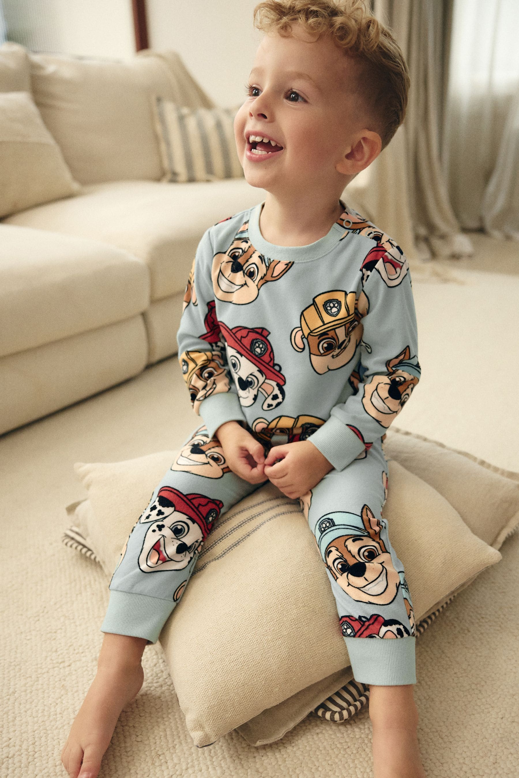 Blue Paw Patrol Single Soft Touch Fleece with Elastane (9mths-8yrs)