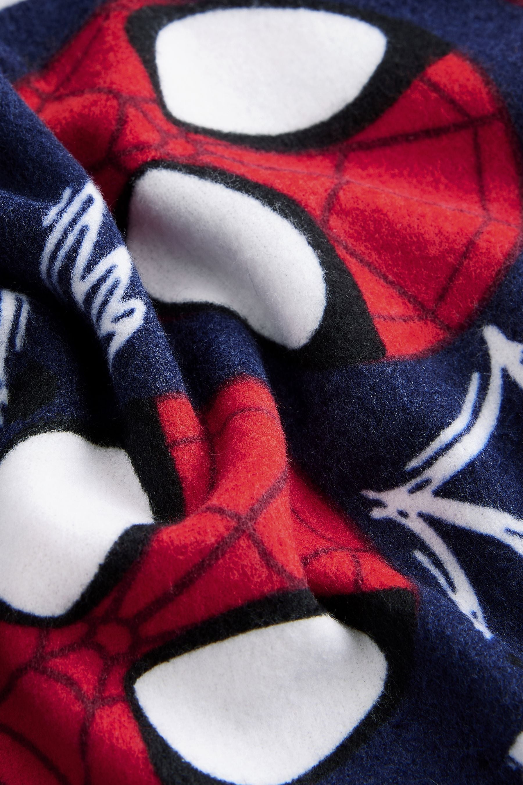 Red/Navy Spiderman Single Soft Touch Fleece with Elastane (12mths-10yrs)