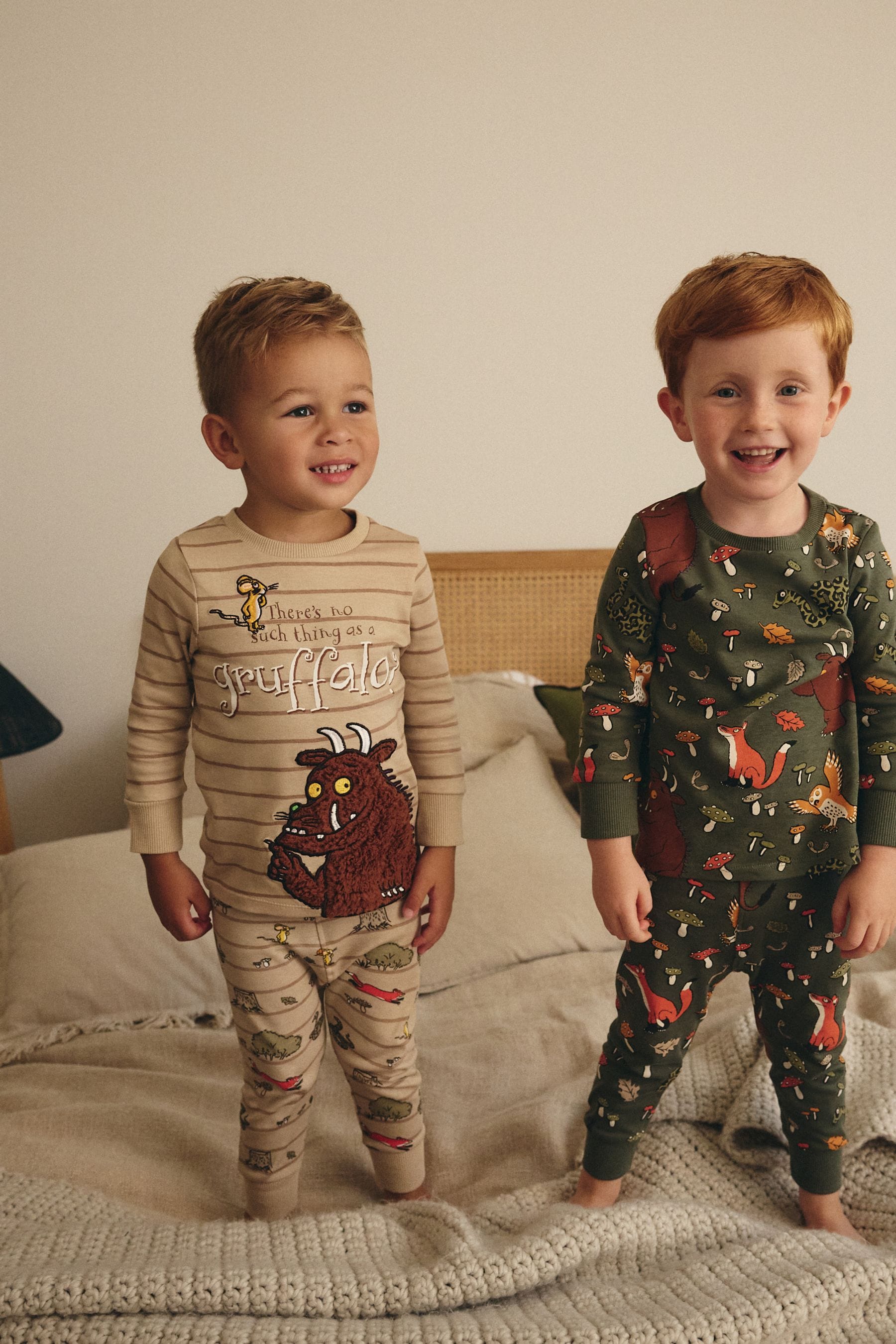 Khaki/Cream Gruffalo Snuggle Pyjamas 2 Pack (9mths-9yrs)