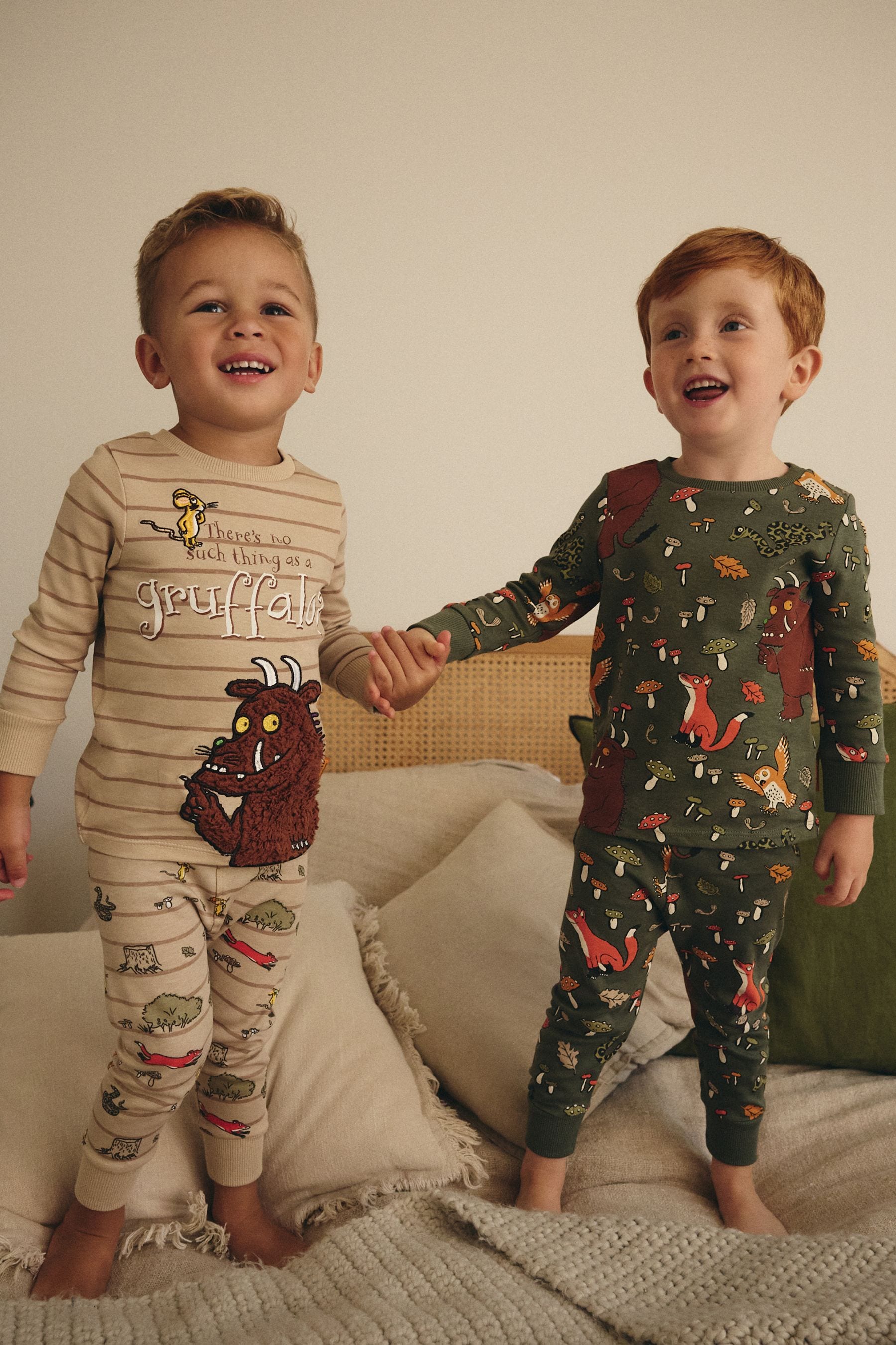 Khaki/Cream Gruffalo Snuggle Pyjamas 2 Pack (9mths-9yrs)