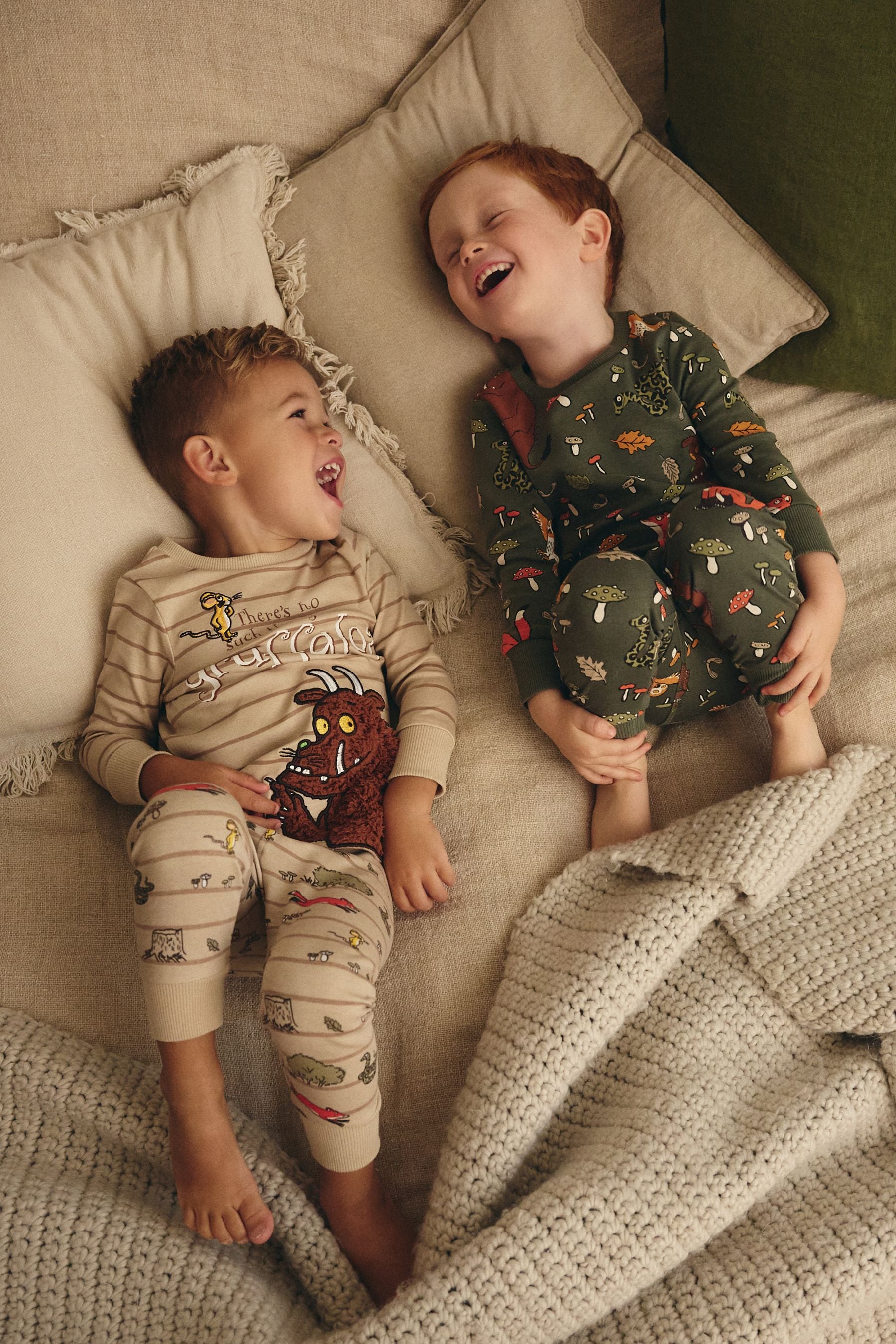 Khaki/Cream Gruffalo Snuggle Pyjamas 2 Pack (9mths-9yrs)