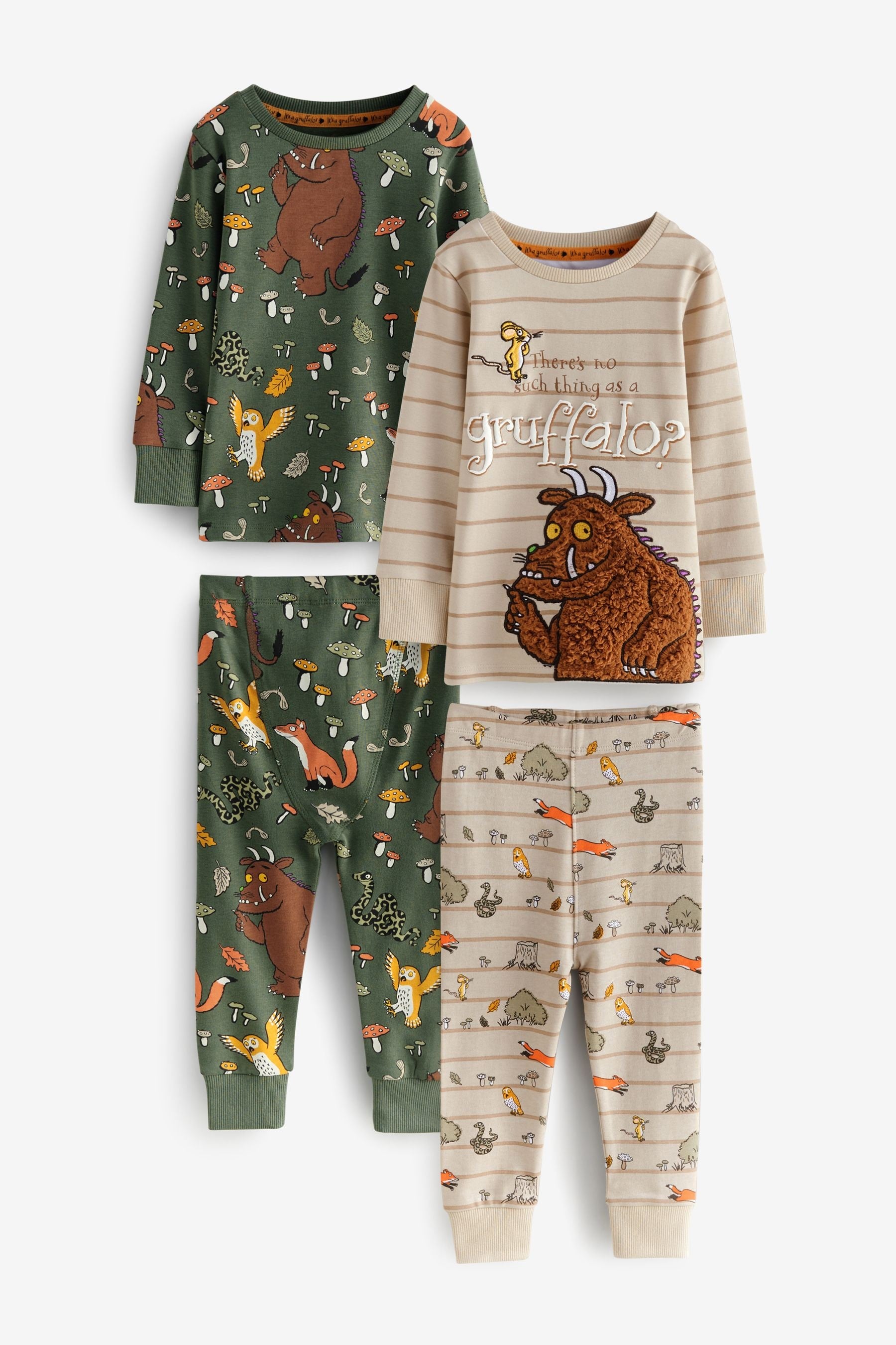 Khaki/Cream Gruffalo Snuggle Pyjamas 2 Pack (9mths-9yrs)